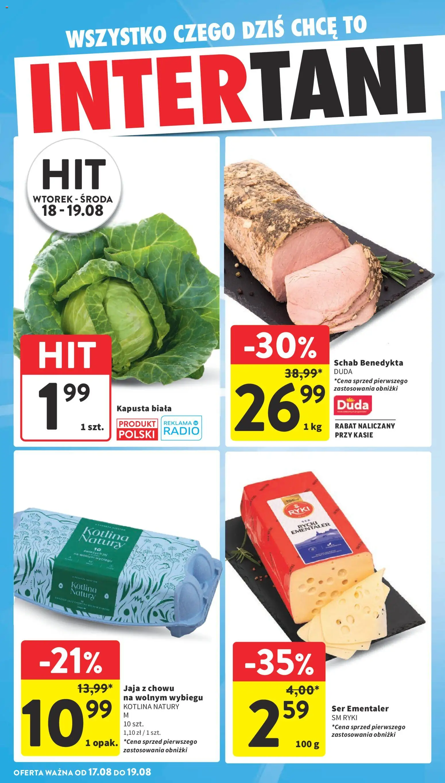 Intermarche gazetka od 13.08.2026 | Strona: 42 | Produkty: Kapusta, Ser, Kapusta biała, Jaja