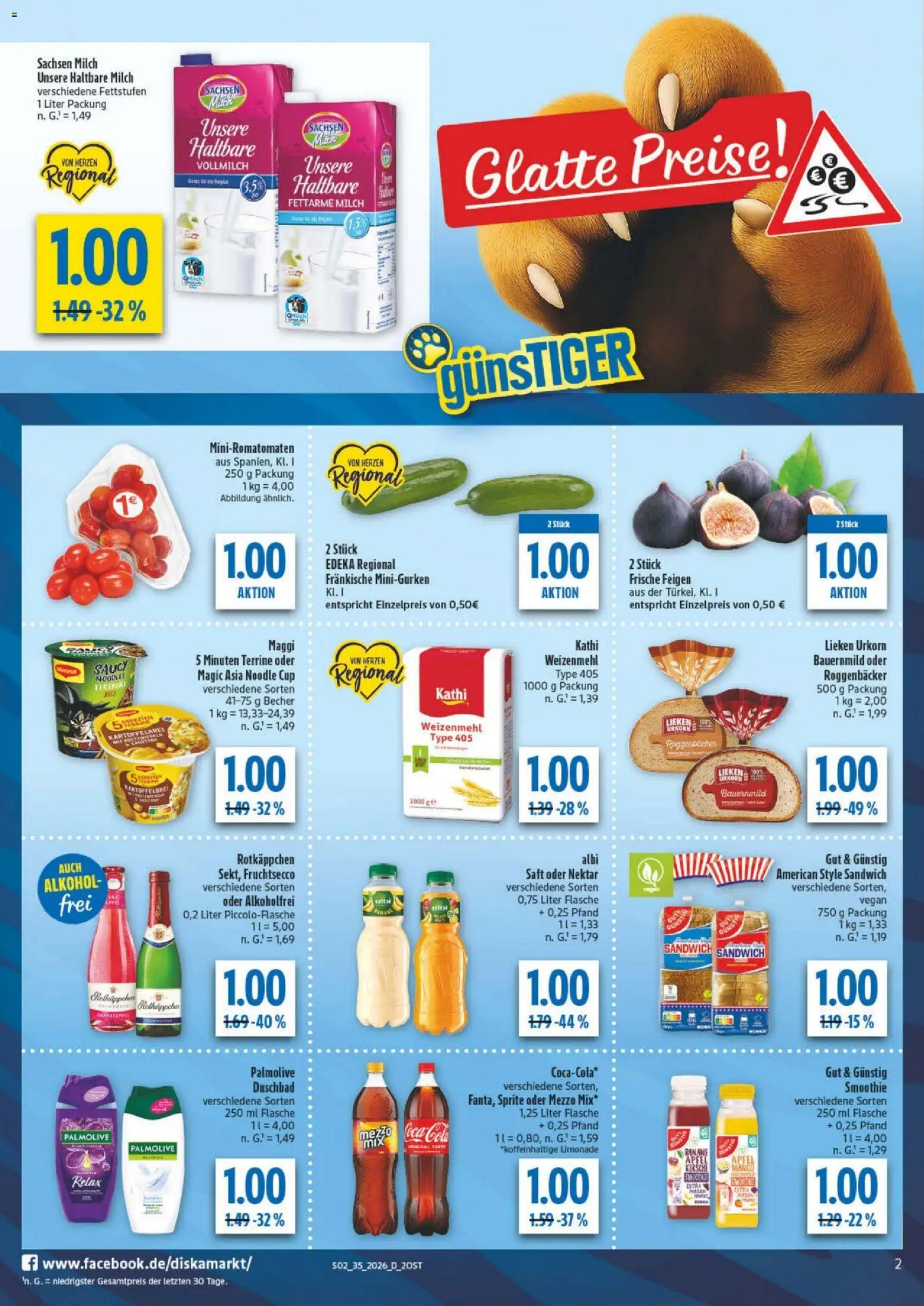 Diska - Diska Angebote Sachsen-Thüringen KW35 – gültig ab 19.08.2026 | Seite: 2 | Produkte: Weizenmehl, Rotkäppchen, Saft, Feigen