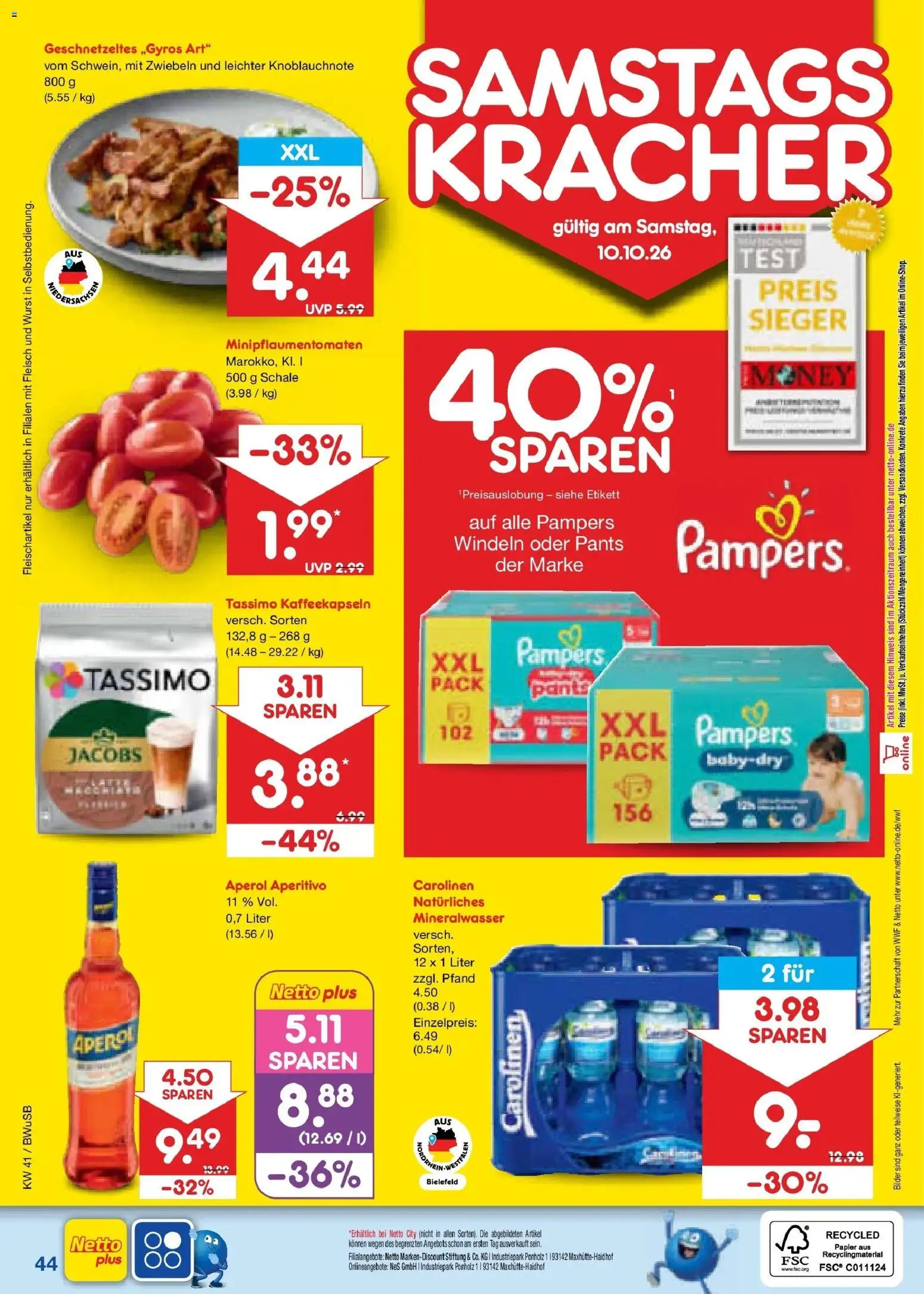 Netto Marken-Discount Prospekt Bielefeld (ab 05.10.2026) » Angebote | Seite: 56 | Produkte: Bilder, Zwiebeln, Wurst, Aperol