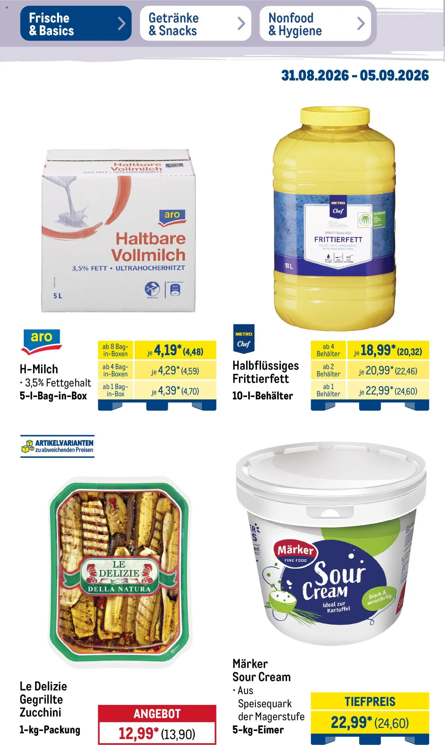 Metro Prospekt – gültig ab 31.08.2026 | Seite: 16 | Produkte: Zucchini, Speisequark