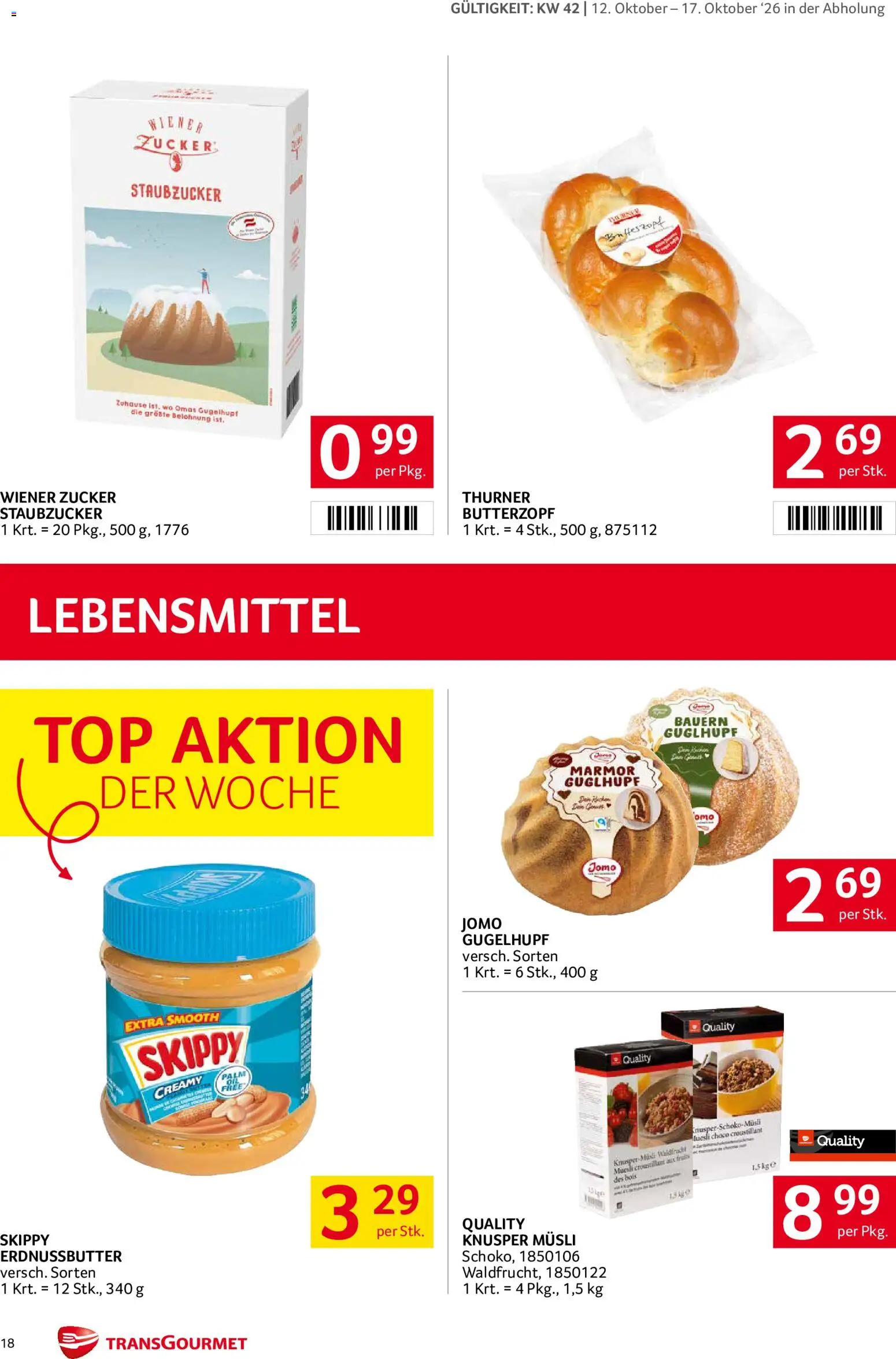 Transgourmet Broschüre gültig ab 11.10.2026 | Seite: 17 | Produkte: Zucker, Lebensmittel