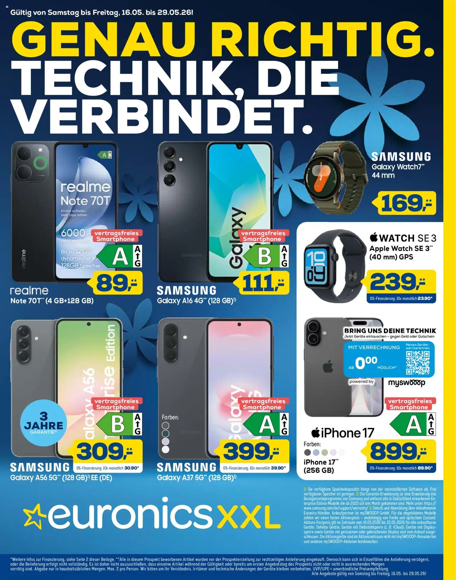 Euronics Prospekt 	 – gültig ab 16.05.2026 | Seite: 1 | Produkte: Apple watch, Samsung, Iphone, Apple