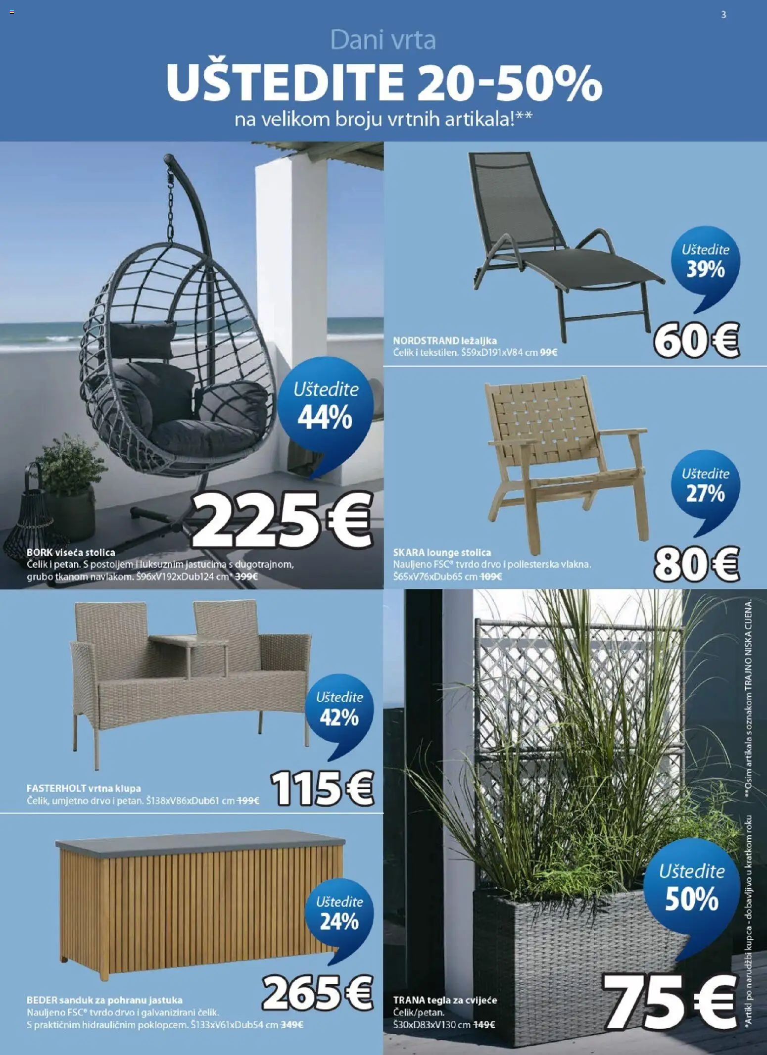 JYSK katalog | vrijedi od 18.05.2026 | Stranica: 3 | Proizvodi: Cvijeće, Ležaljka, Stolica