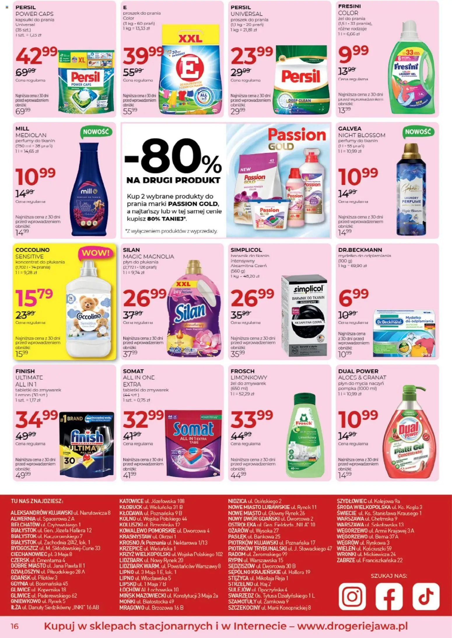 Jawa gazetka od 03.09.2026 | Strona: 16 | Produkty: Płyn do płukania, Persil, Perfumy, Finish