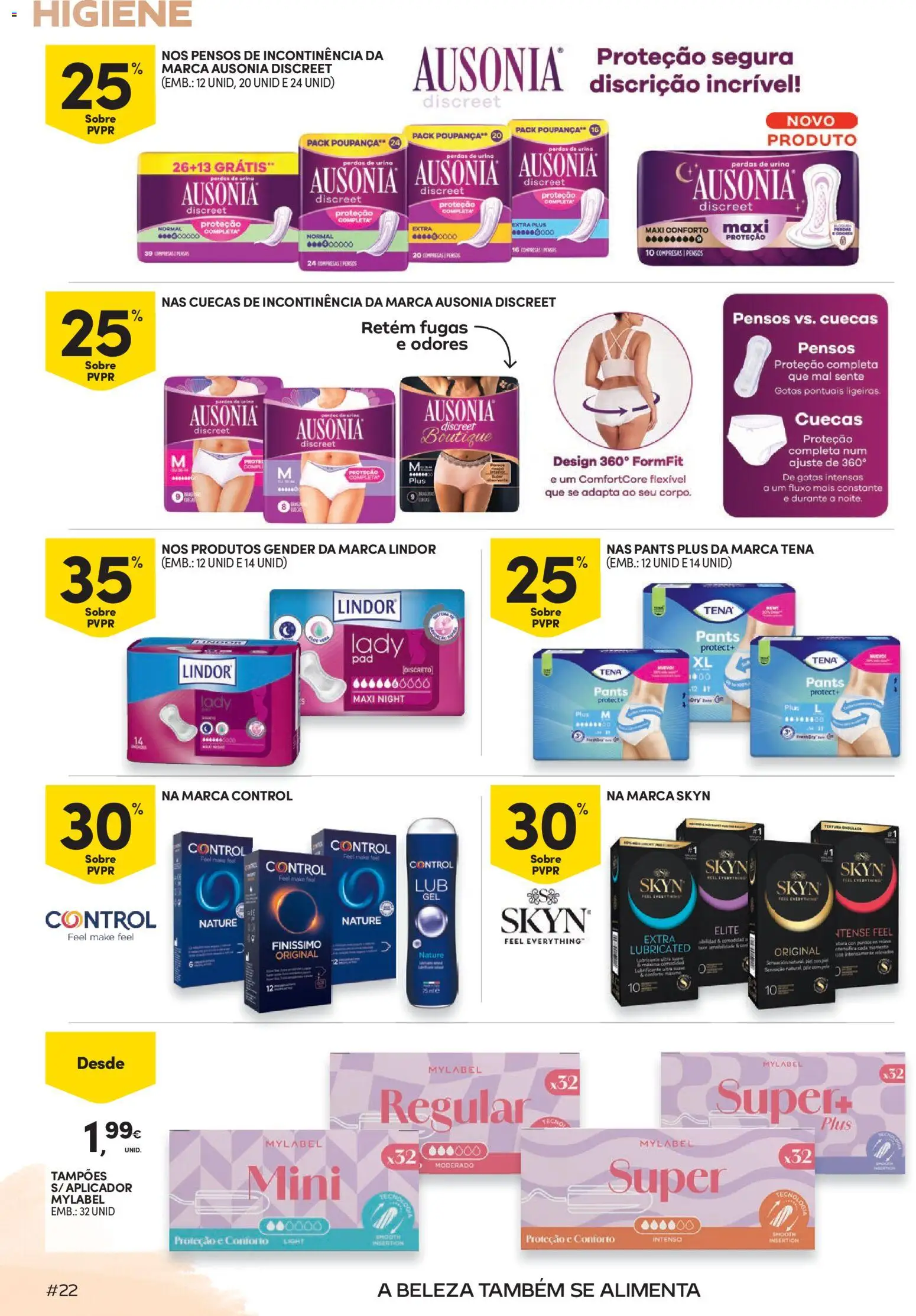 Continente Beleza Receita perfeita para um cuidado total │ válido de 18/08/2026 | Página: 22 | Produtos: Lindor, Cuecas