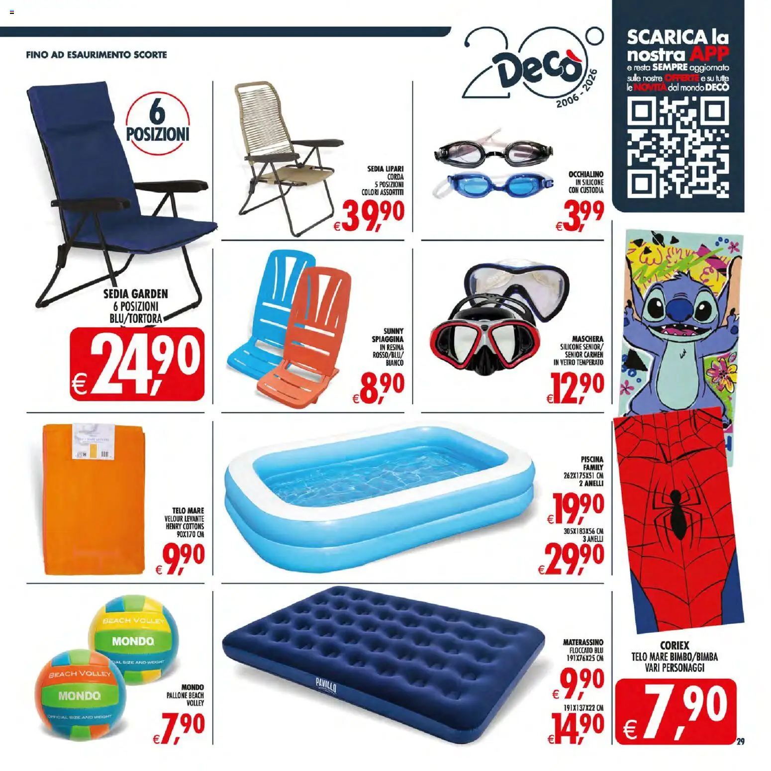 Volantino Decò del 31/07/2026 | Pagina: 38 | Prodotti: Maschera, Piscina, Pallone, Sedia