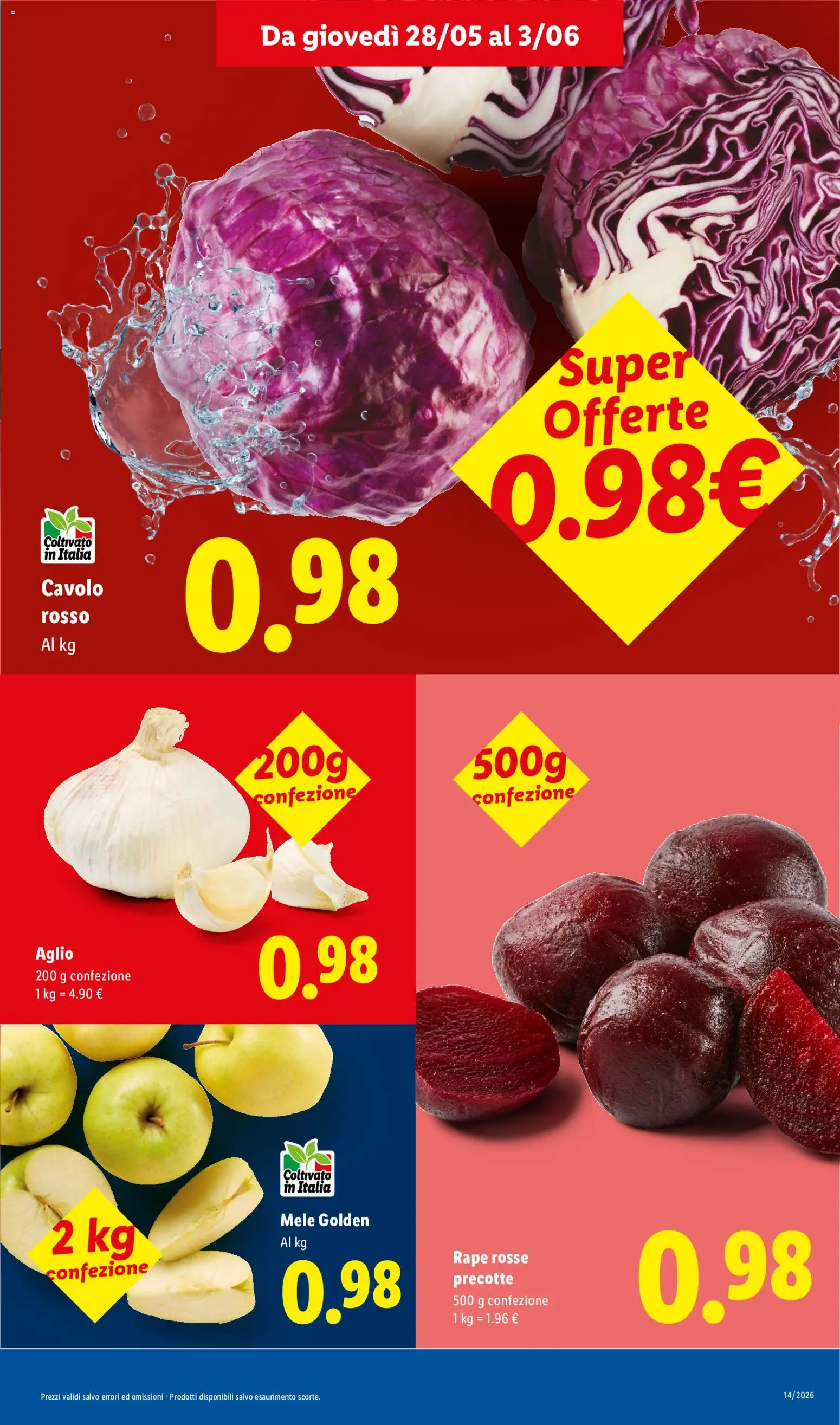 Volantino Lidl del 28.05.2026 | Pagina: 3 | Prodotti: Mele, Aglio, Cavolo