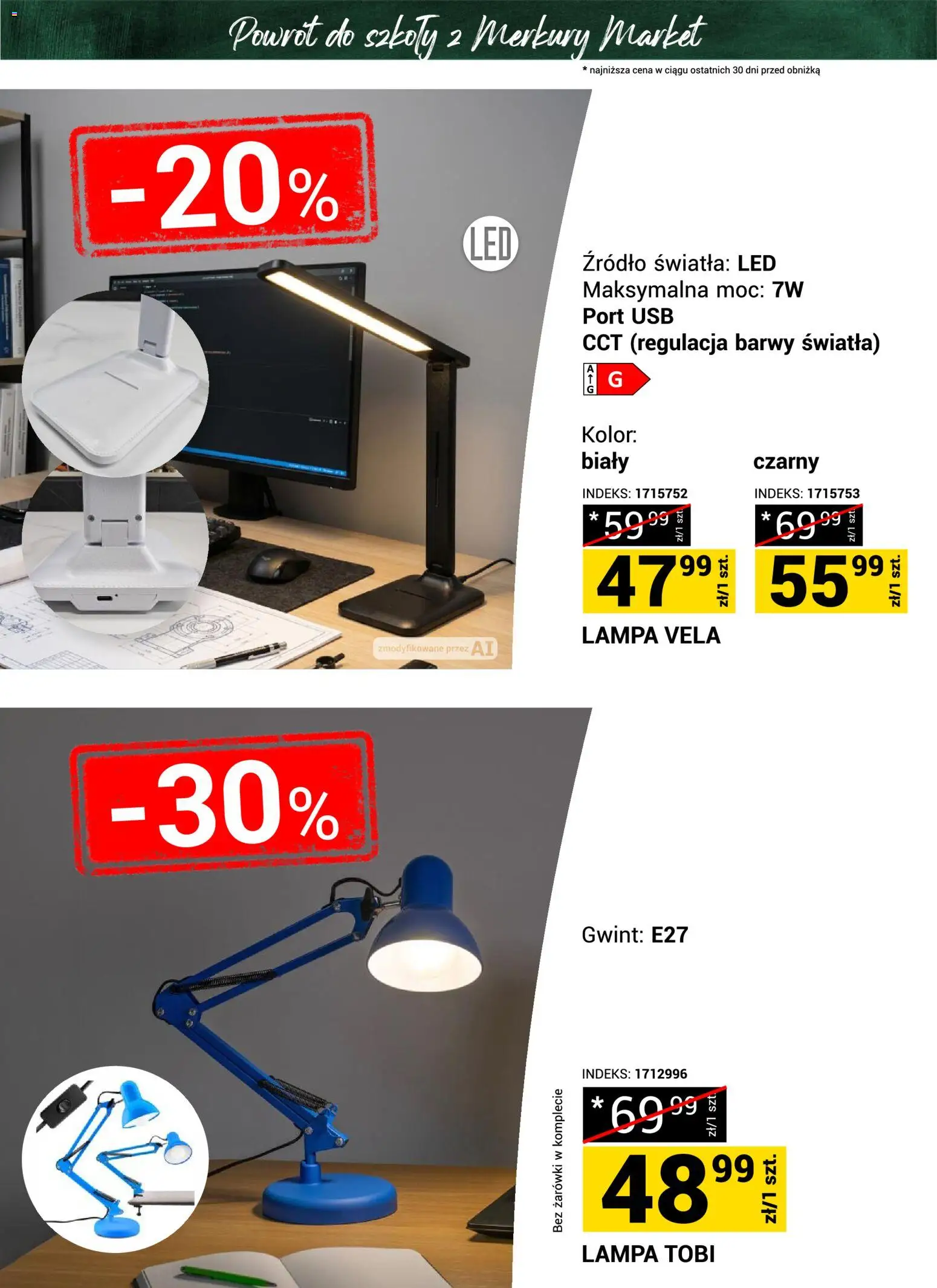 Merkury Market gazetka - Powrót do szkoły od 22.08.2026 | Strona: 14 | Produkty: USB, Lampa, Żarówki