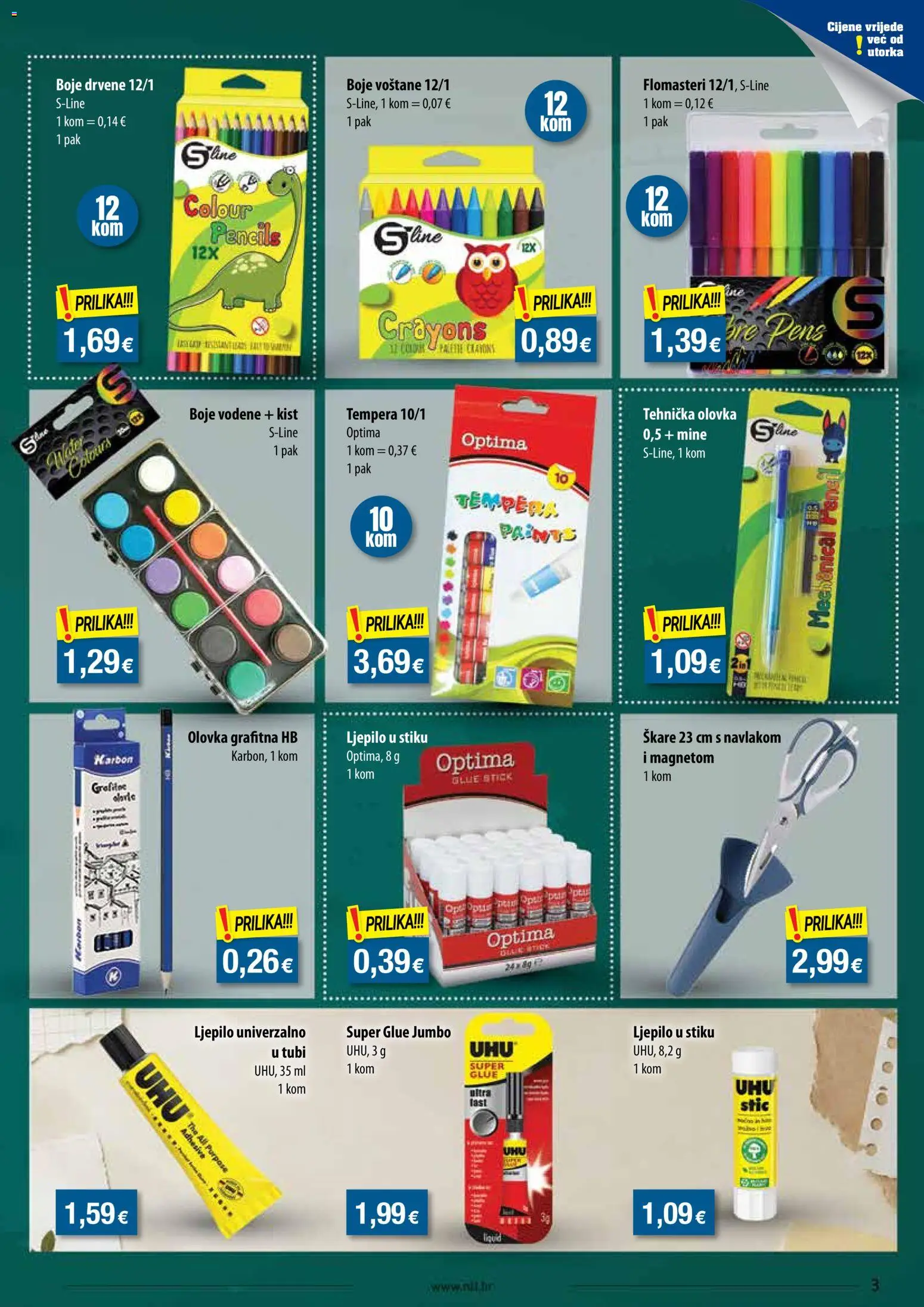 NTL katalog | vrijedi od 02.09.2026 | Stranica: 3 | Proizvodi: Kist, Škare, Ljepilo, Flomasteri