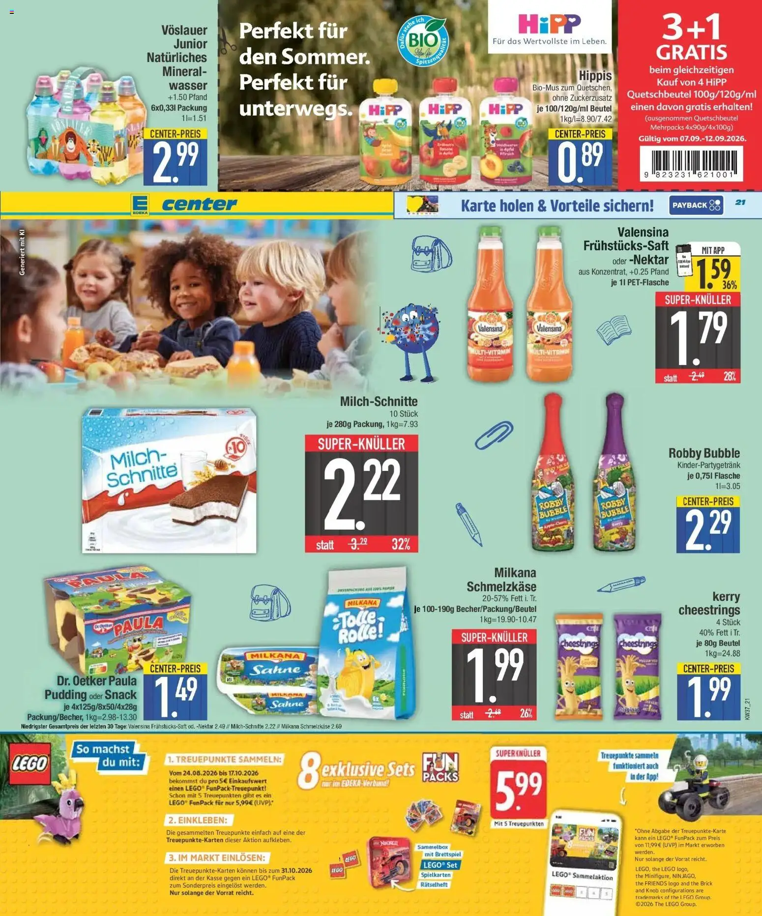 Edeka Prospekt Regensburg (ab 07.09.2026) » Angebote Online | Seite: 21 | Produkte: Milkana, Pudding, Valensina, Wasser