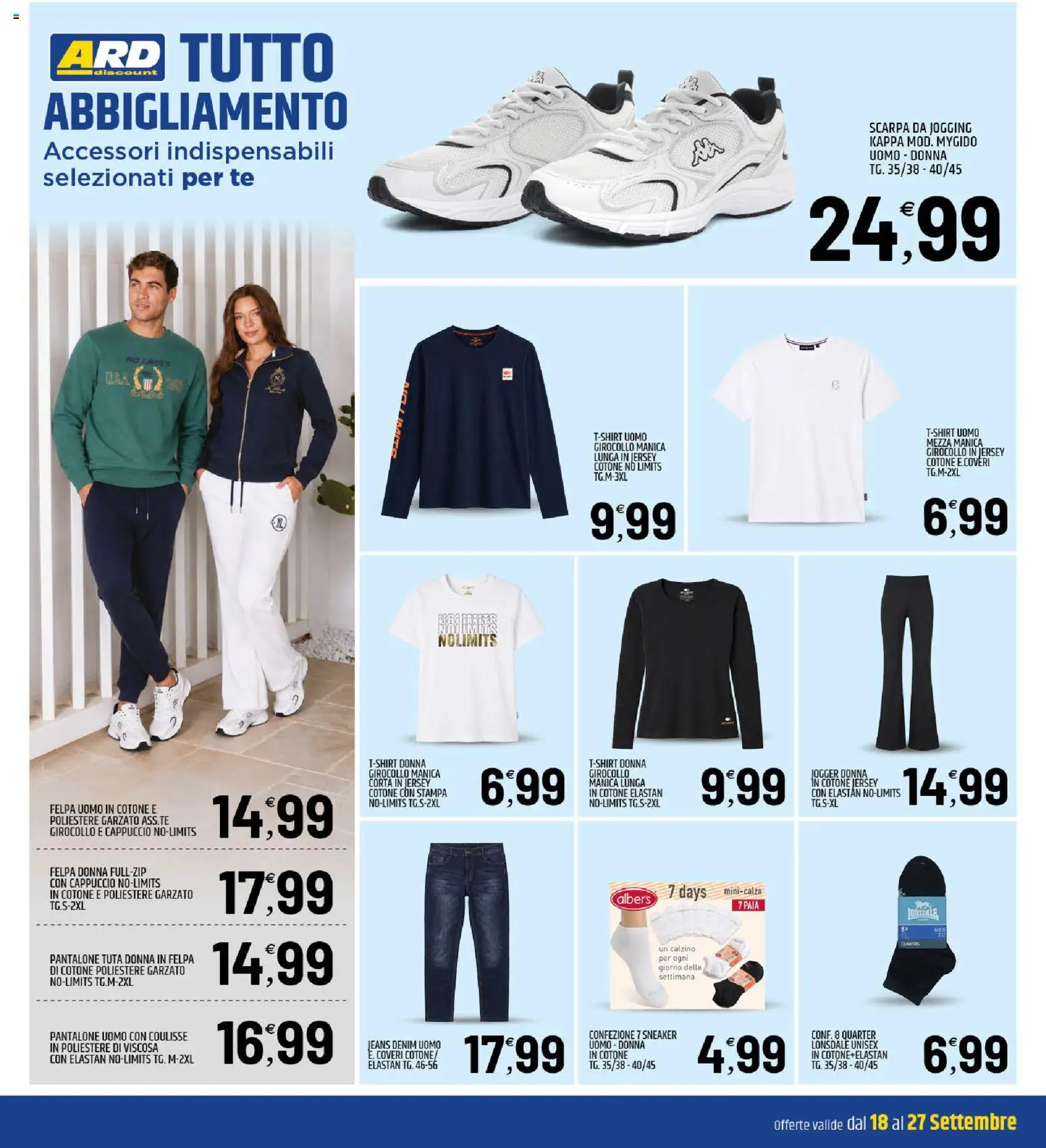 Volantino ARD Discount del 18/09/2026 | Pagina: 16 | Prodotti: Tè, Felpa, Jeans, Cappuccio