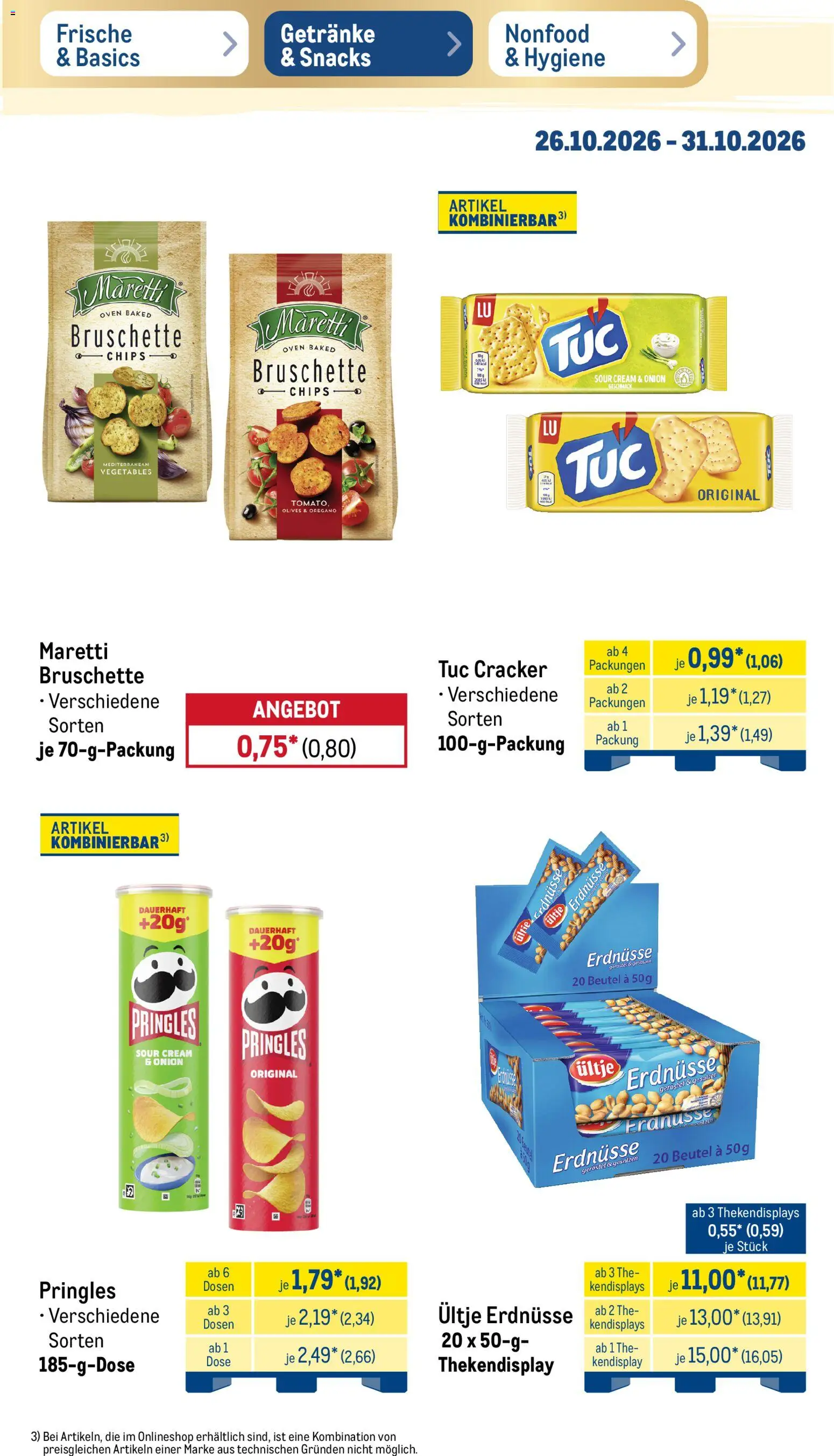 Metro Prospekt – gültig ab 26.10.2026 | Seite: 25 | Produkte: Ultje erdnusse, Erdnüsse, Pringles, Chips