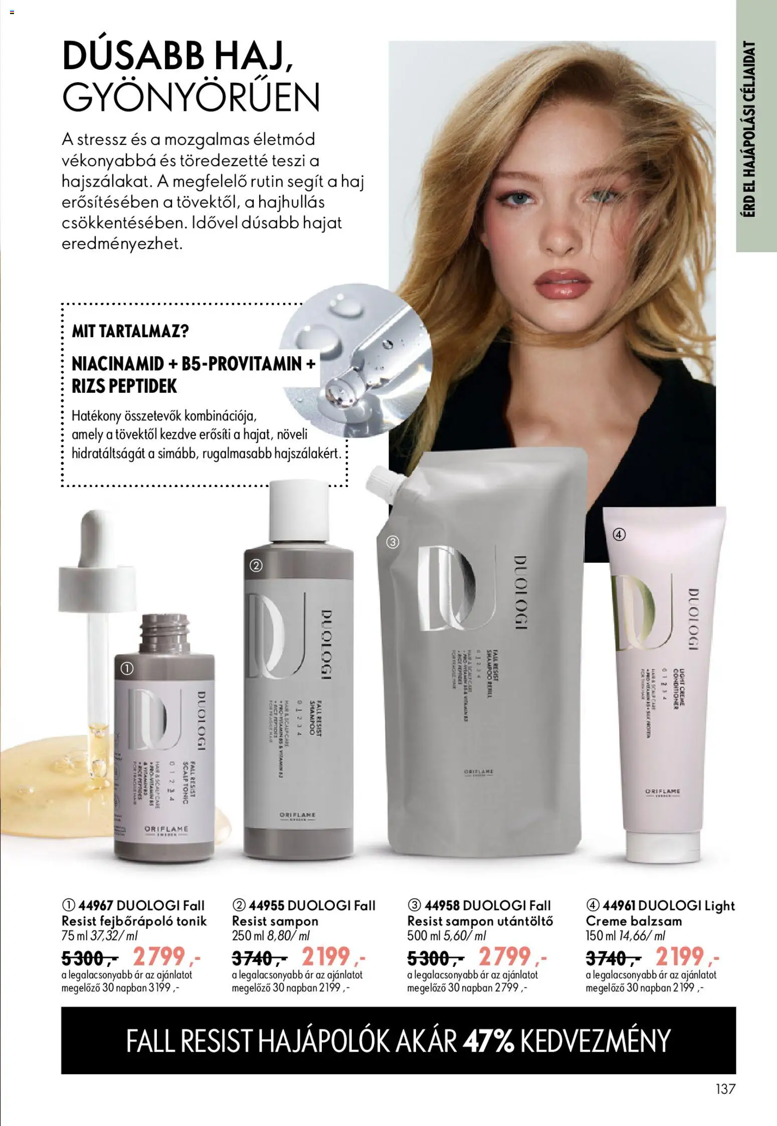 Oriflame akciós ujság - amely érvényes a következő dátumtól: 2026.09.09. | Oldal: 137 | Termékek: Tonic, Utántöltő, Tonik, Sampon