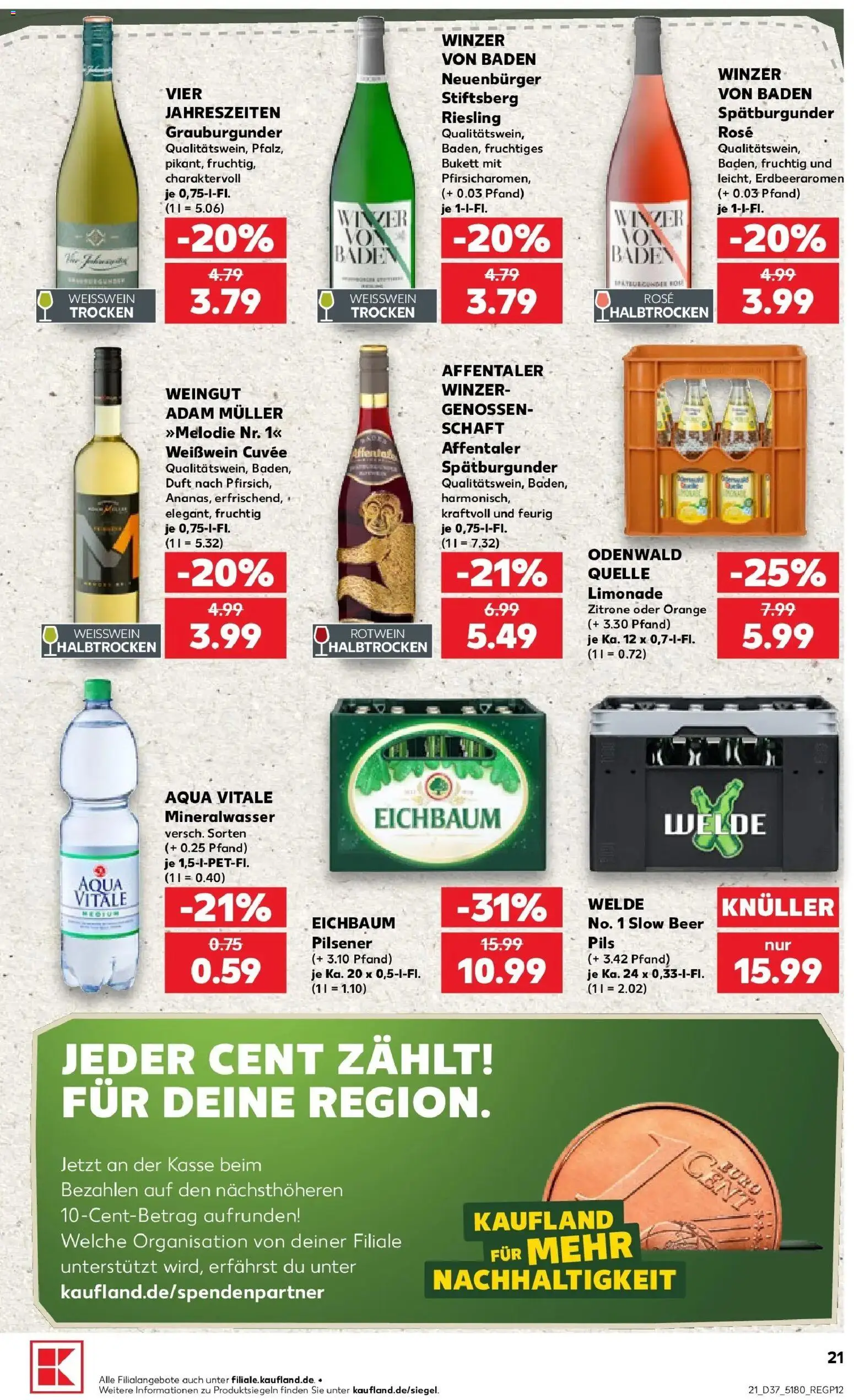 Prospekt Kaufland ab 10.09.2026 » Angebote Online zum Blättern | Seite: 21 | Produkte: Weißwein, Pils, Duft, Limonade