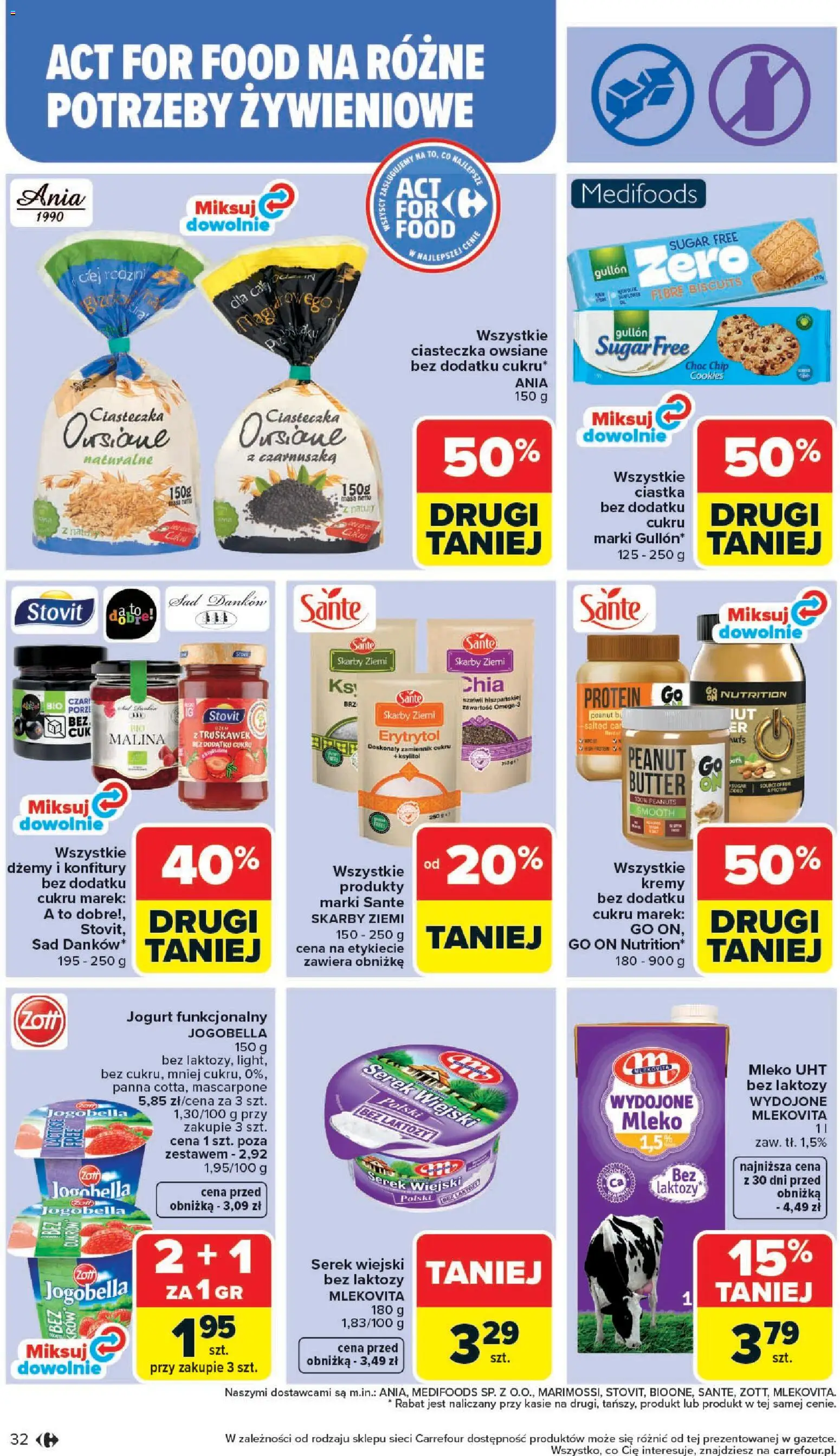 Carrefour gazetka - Zmieniliśmy Się Dla Ciebie od 25.05.2026 | Strona: 32 | Produkty: Ciasteczka owsiane, Ksylitol, Jogurt, Ciastka