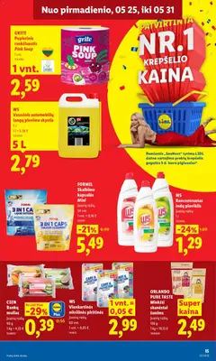 LIDL leidinys galioja nuo 25.05.2026 | Puslapis: 17 | Prekių: Rankšluostis, Muilas, Ploviklis, Pirštines