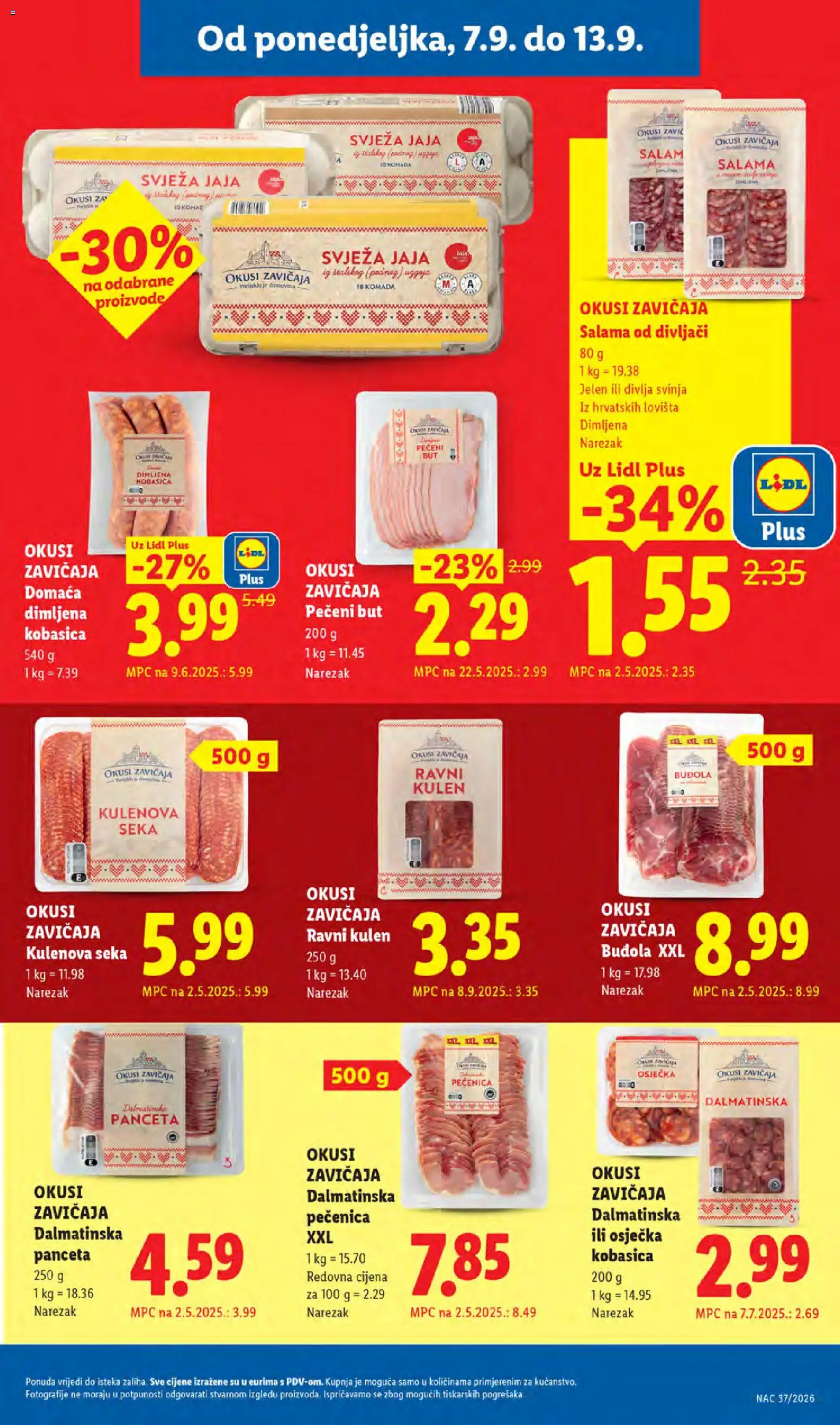 Lidl katalog | vrijedi od 07.09.2026 | Stranica: 15 | Proizvodi: Pečenica, Jaja, Okusi zavičaja, Narezak