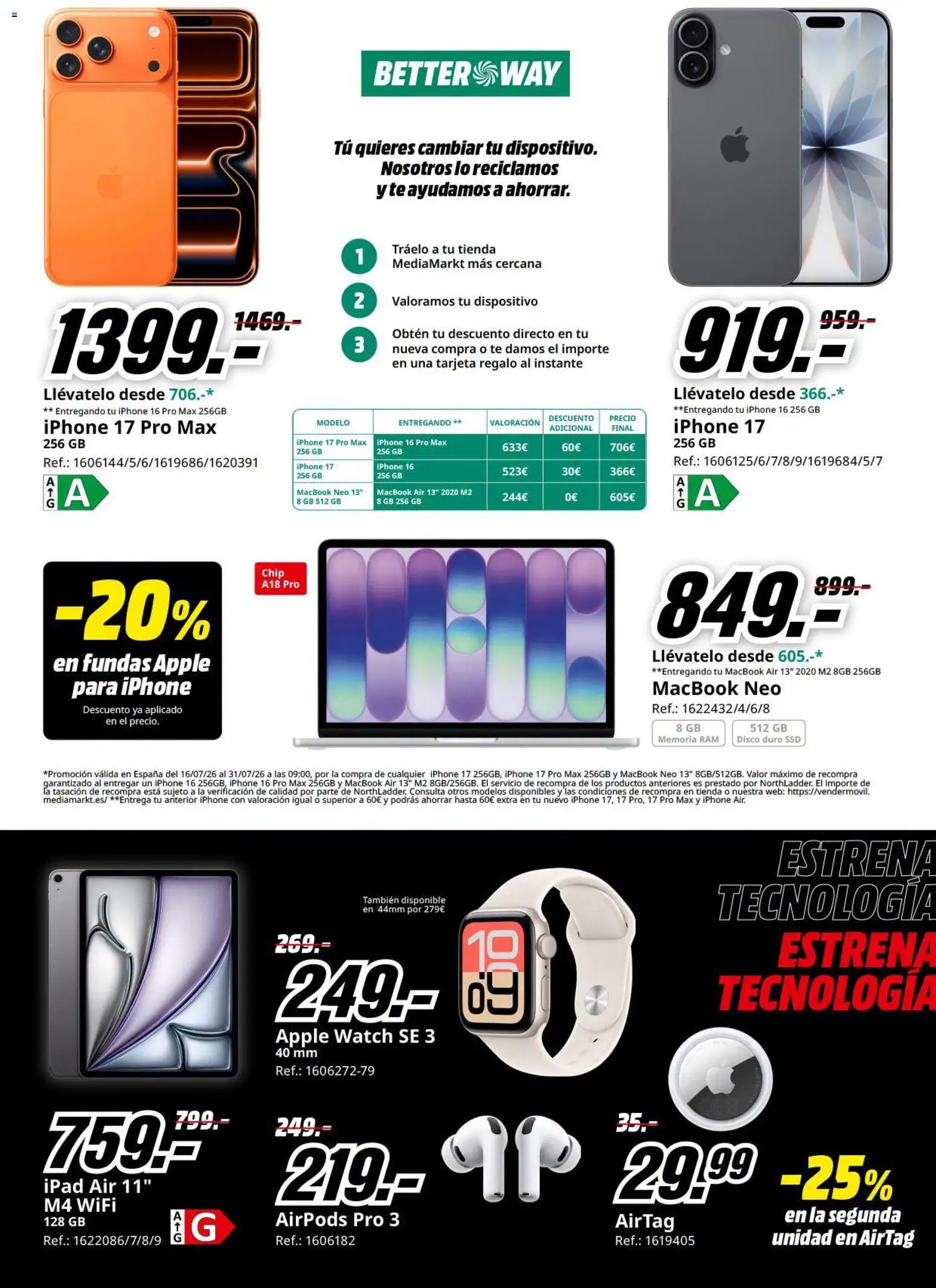 Media Markt folleto │ válido desde el 24/07/2026 | Página: 3 | Productos: Airpods, Apple, Iphone, Disco