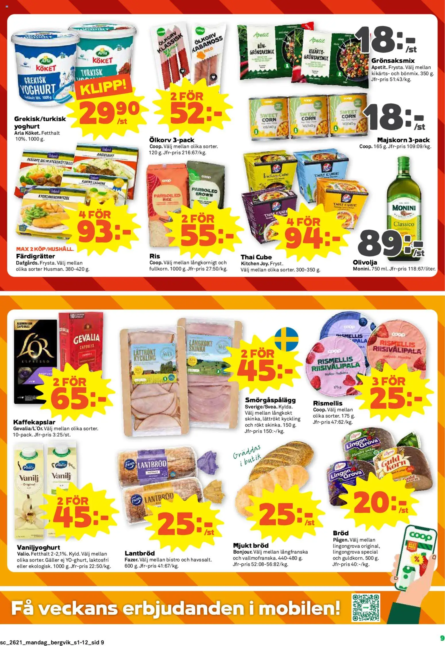 Stora Coop reklamblad aktuell från 18.05.2026 | Sida: 9 | Produkter: Lingongrova, Galler, Lantbröd, Skinka