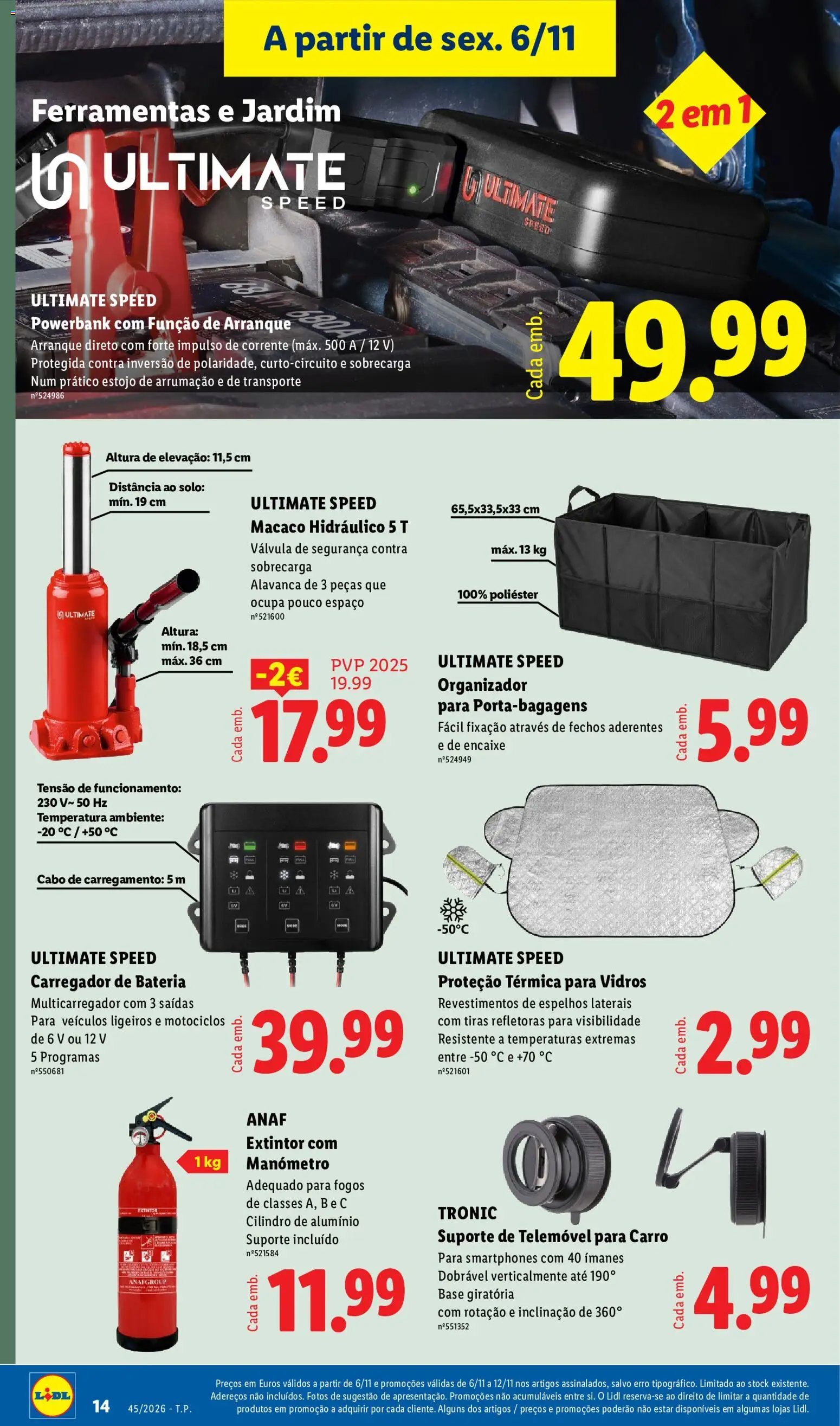 Lidl Promoções Fim de Semana │ válido de 06/11/2026 | Página: 14 | Produtos: Cabo, Telemóvel, Ferramentas, Bateria