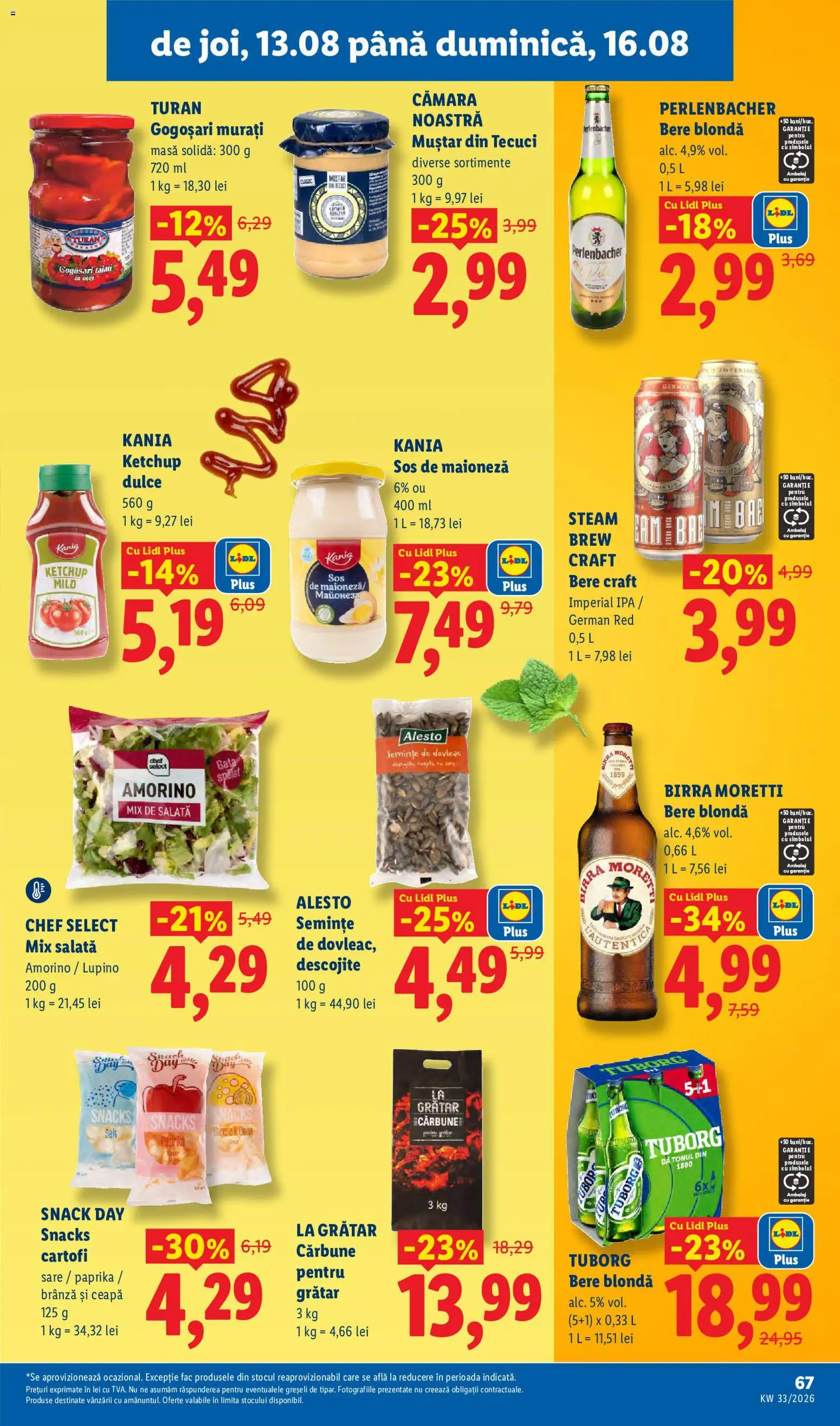 Noul catalog Lidl – valabil de la 10.08.2026 | Pagină: 67 | Produse: Kania, Grătar, Semințe, Muștar