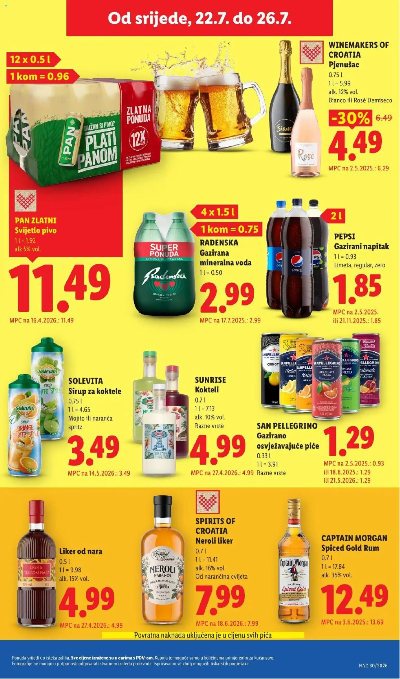 Lidl katalog | vrijedi od 20.07.2026 | Stranica: 61 | Proizvodi: Kokteli, Pica, Pivo, Voda