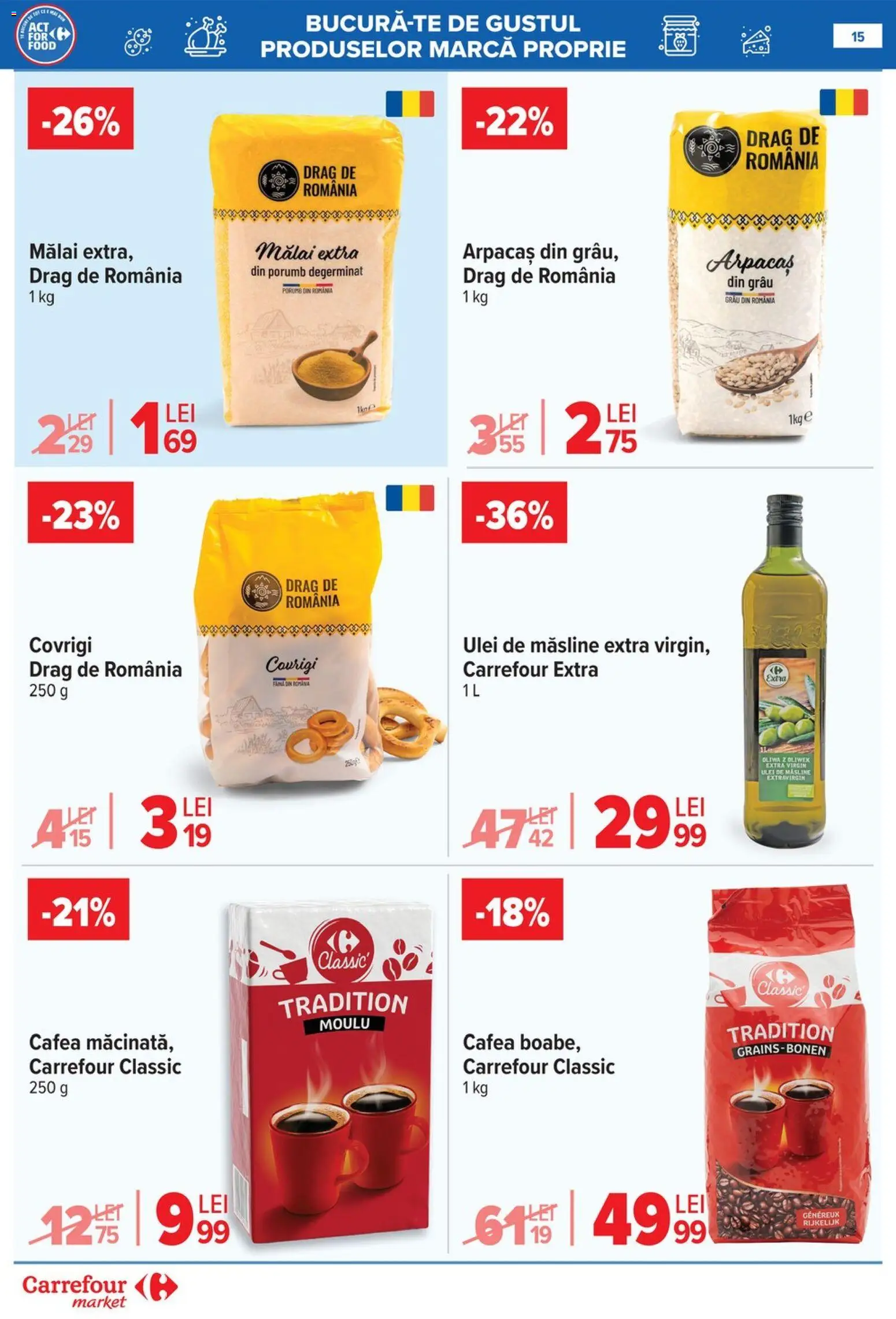Noul catalog Carrefour – valabil de la 20.05.2026 | Pagină: 15 | Produse: Ulei, Cafea, Mălai, Porumb
