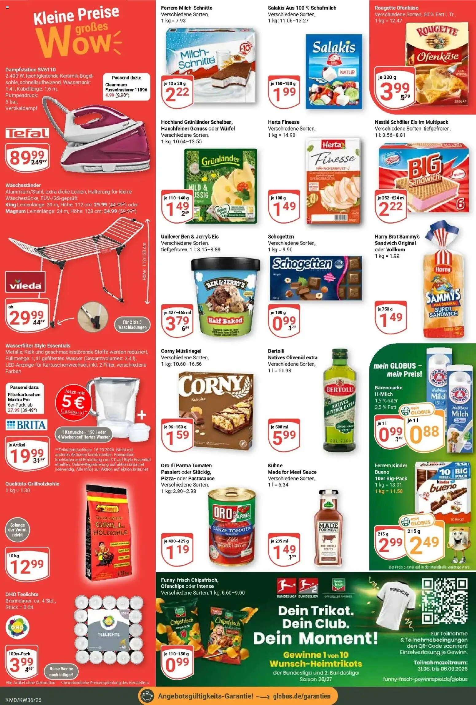Globus Prospekt Köln (ab 31.08.2026) » Angebote online | Seite: 4 | Produkte: Milch, Wasser, Grunlander, Ferrero milchschnitte