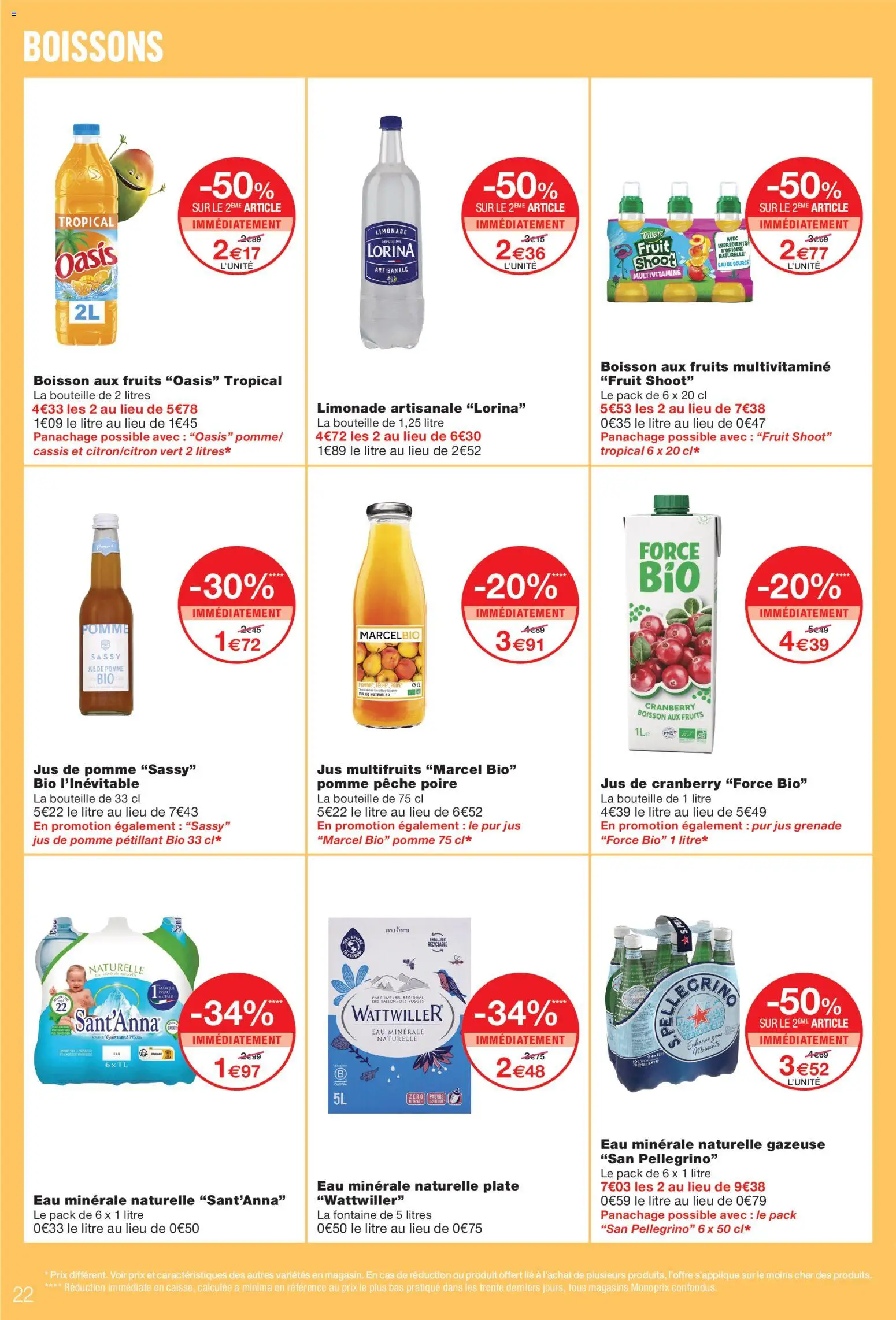 {H1} | Page: 22 | Produits: Marcel, Ingrédients, Limonade, Pelle