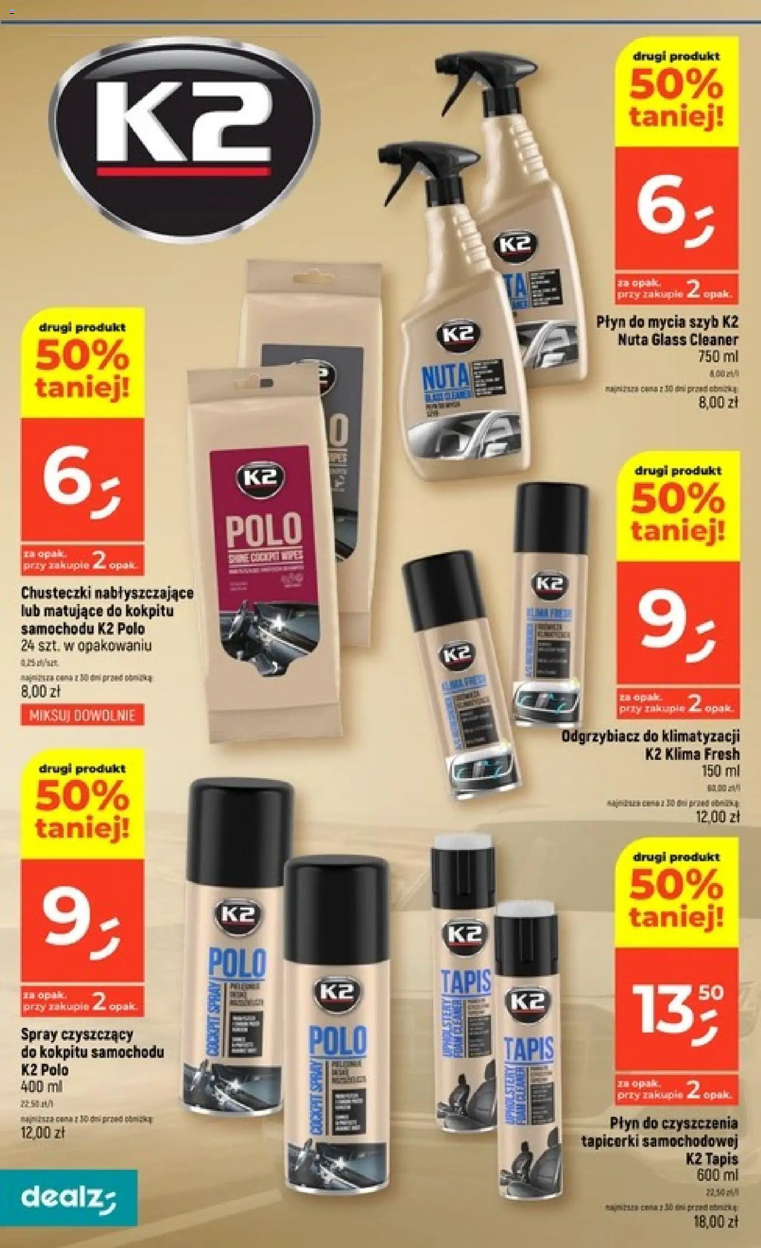 Dealz gazetka od 20.08.2026 | Strona: 44 | Produkty: Chusteczki, Płyn do mycia szyb, K2 Tapis, Cleaner