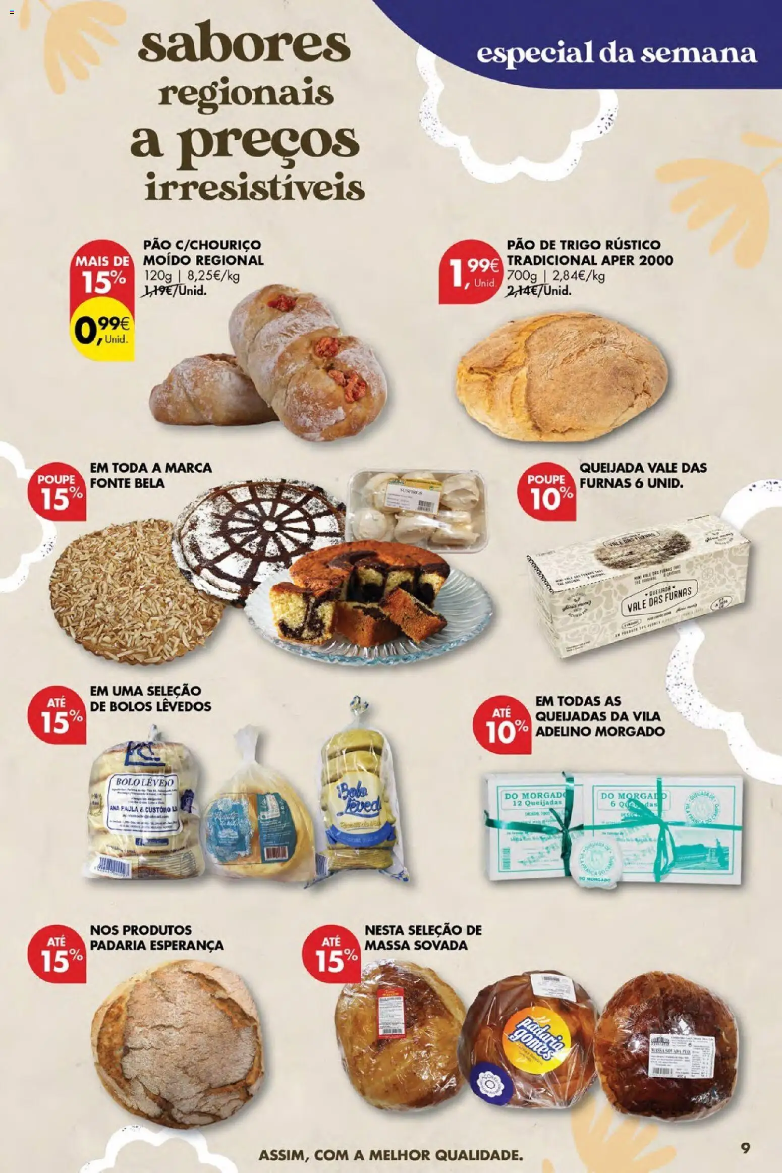 Pingo Doce Poupe Esta Semana Açores │ válido de 07.05.2026 | Página: 9 | Produtos: Padaria, Bolo, Chouriço, Massa