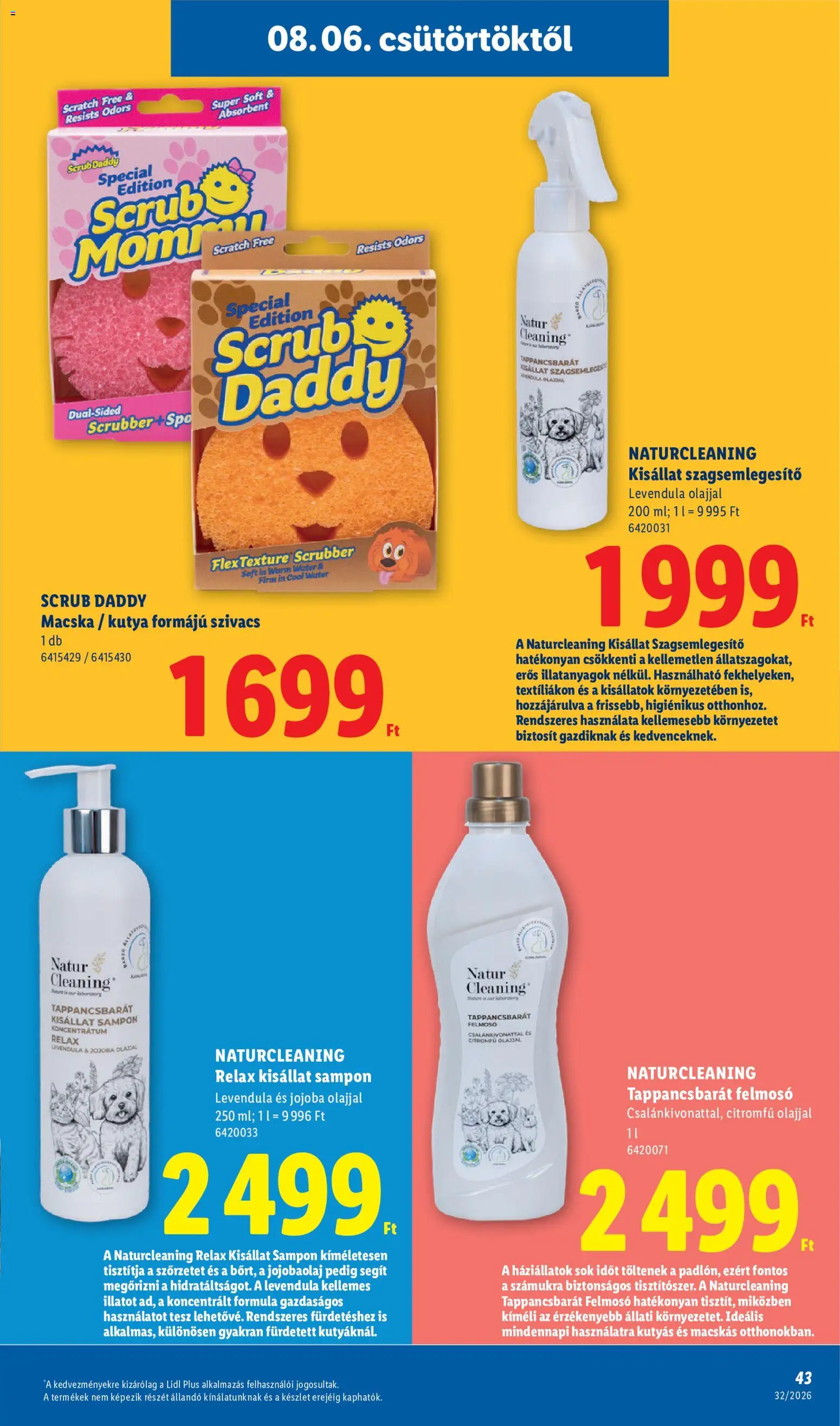 Lidl akciós ujság - amely érvényes a következő dátumtól: 2026.08.06. | Oldal: 43 | Termékek: Felmosó, Sampon, Levendula