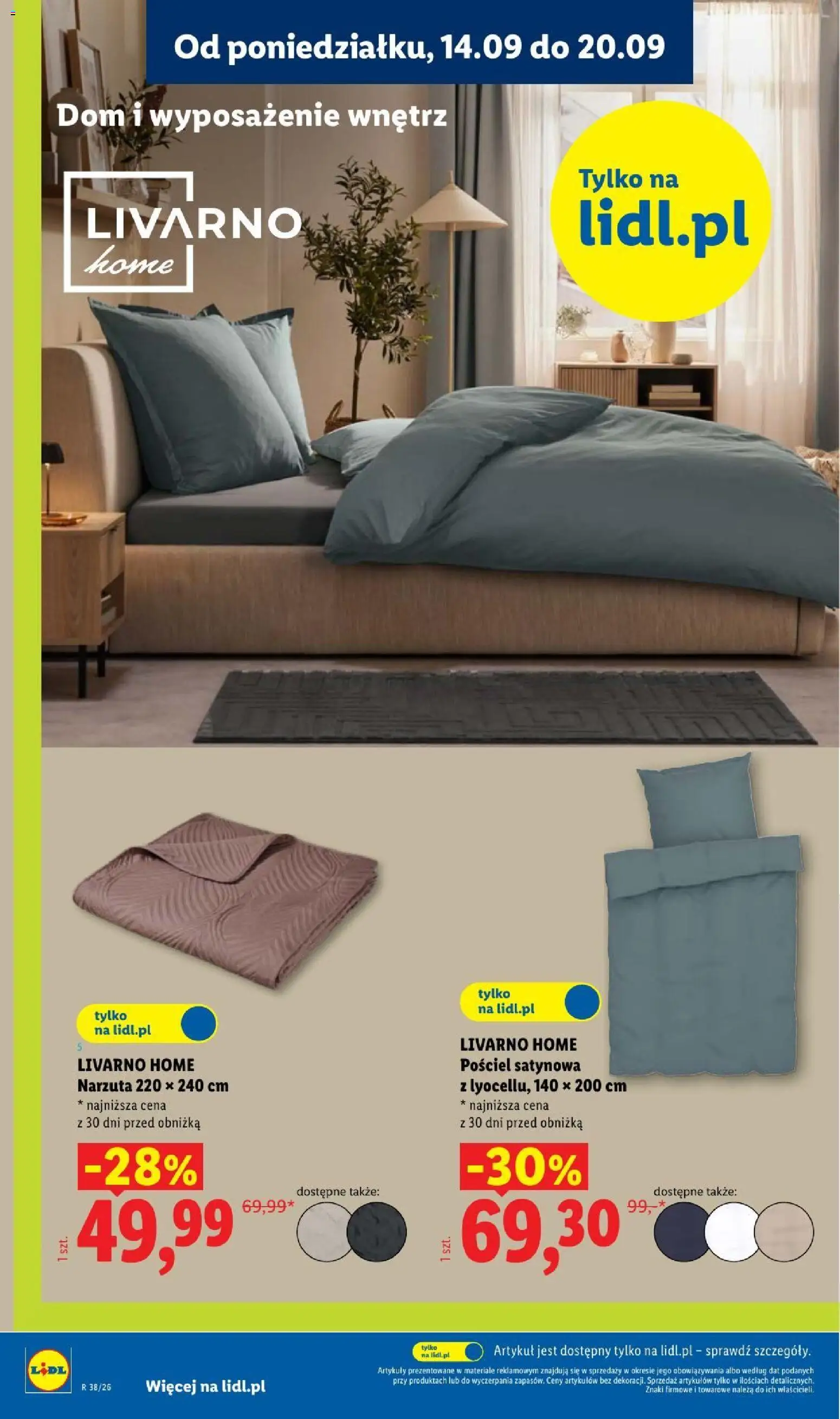 Lidl Katalog od 14.09.2026 | Strona: 32 | Produkty: Pościel, Pościel satynowa, Narzuta