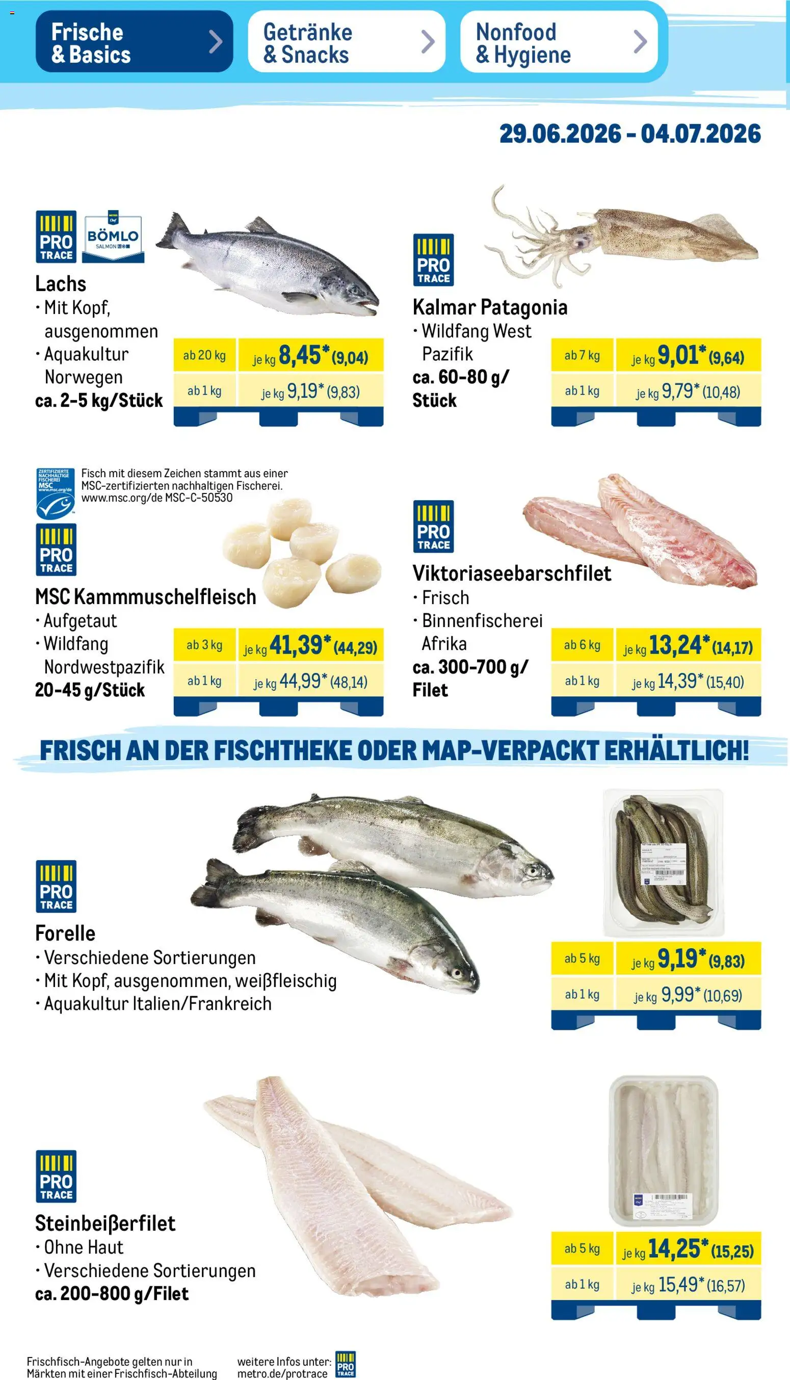 Metro Non Food & Hygiene – gültig ab 29.06.2026 | Seite: 37 | Produkte: Fisch, Lachs