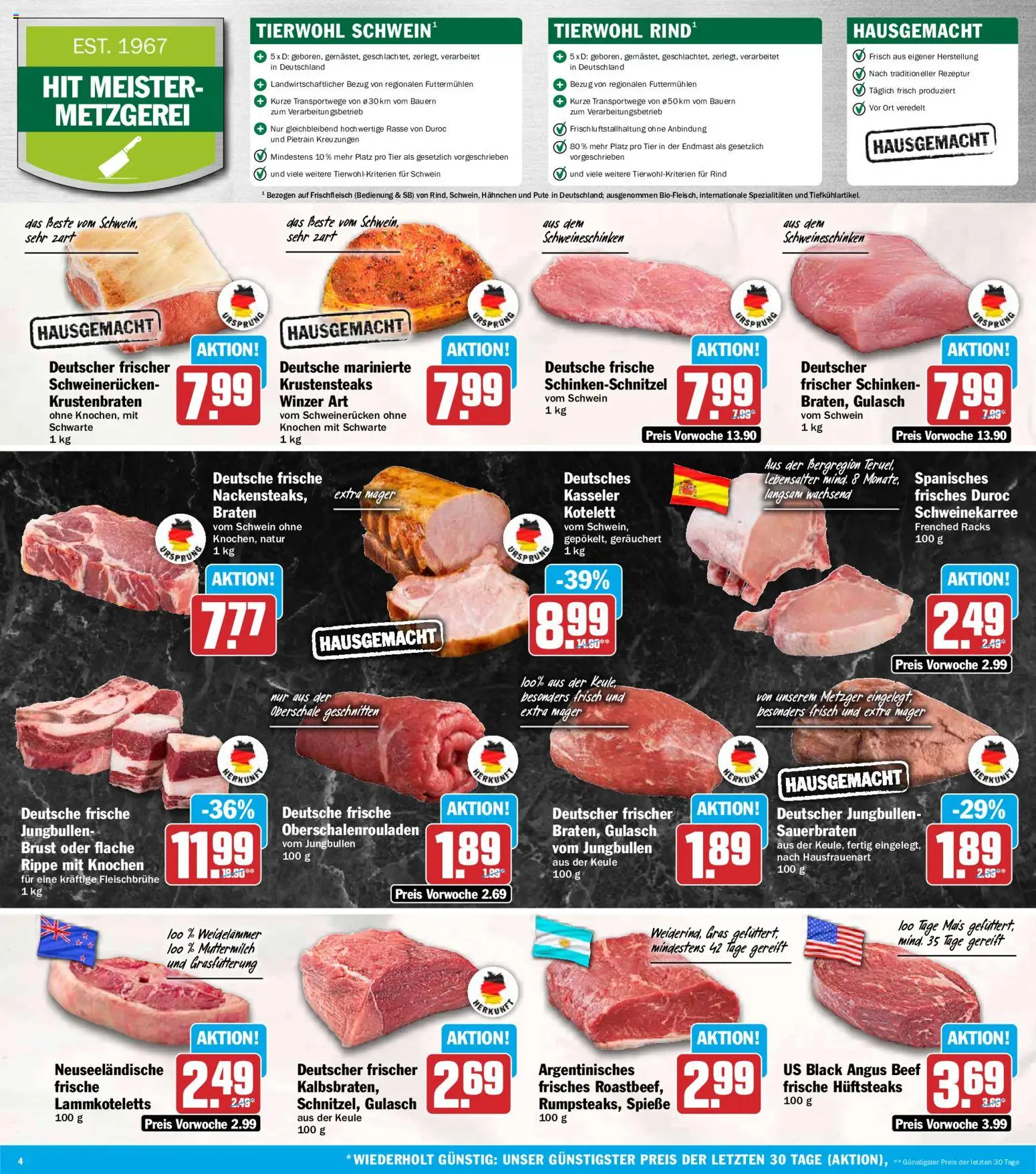 HIT Prospekt – gültig ab 31.08.2026 | Seite: 4 | Produkte: Pute, Hahnchen, Spieße, Krustenbraten