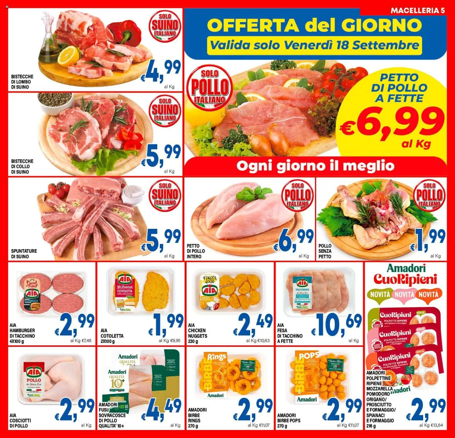 Volantino DEM del 11/09/2026 | Pagina: 5 | Prodotti: Prosciutto Cotto, Pomodoro, Formaggio, Polpette