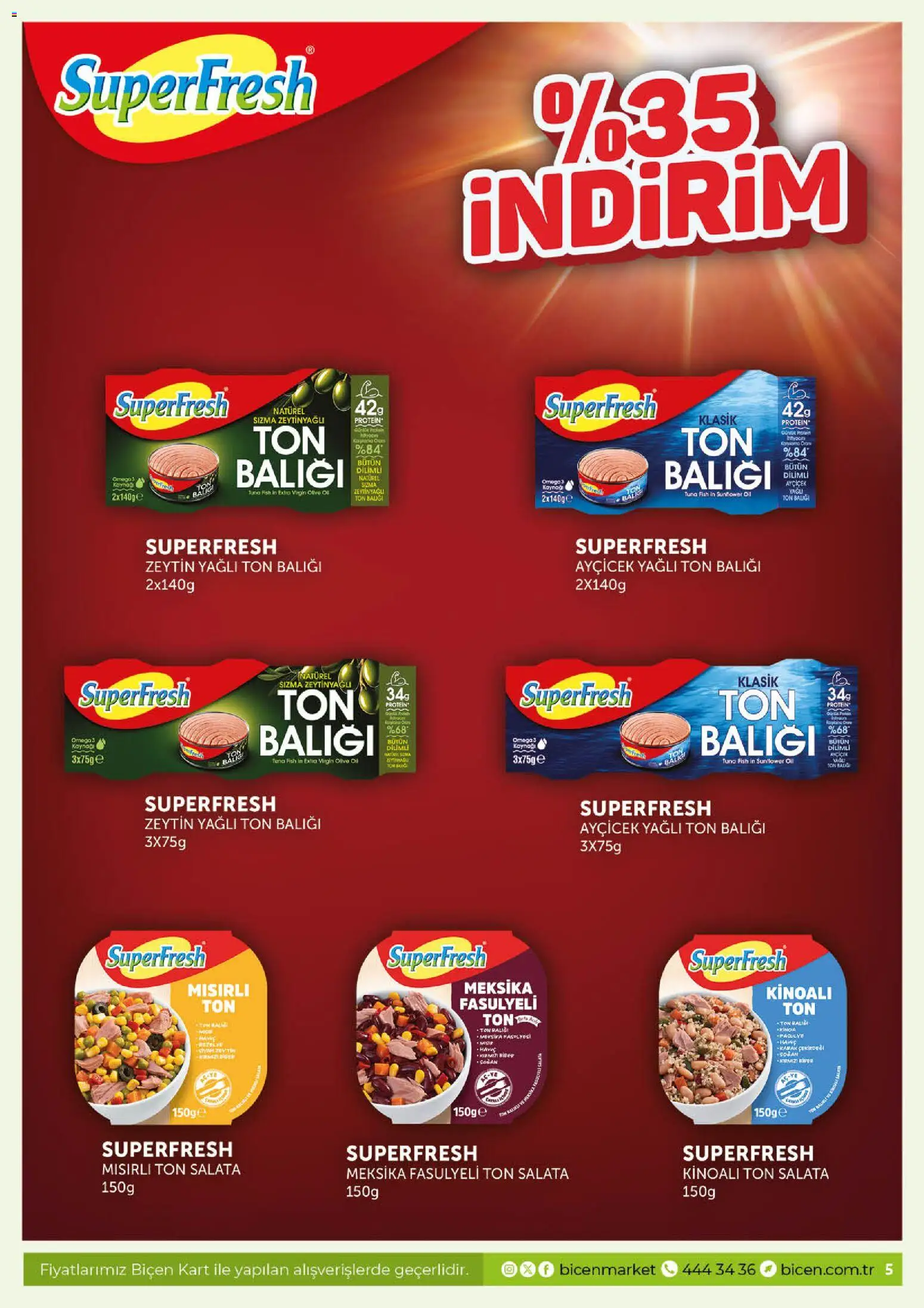 Biçen Market Katalog - 10.06.2026 tarihinden itibaren geçerlidir | Sayfa: 5 | Ürünler: Salata, Biber, Kırmızı biber, Ton balığı