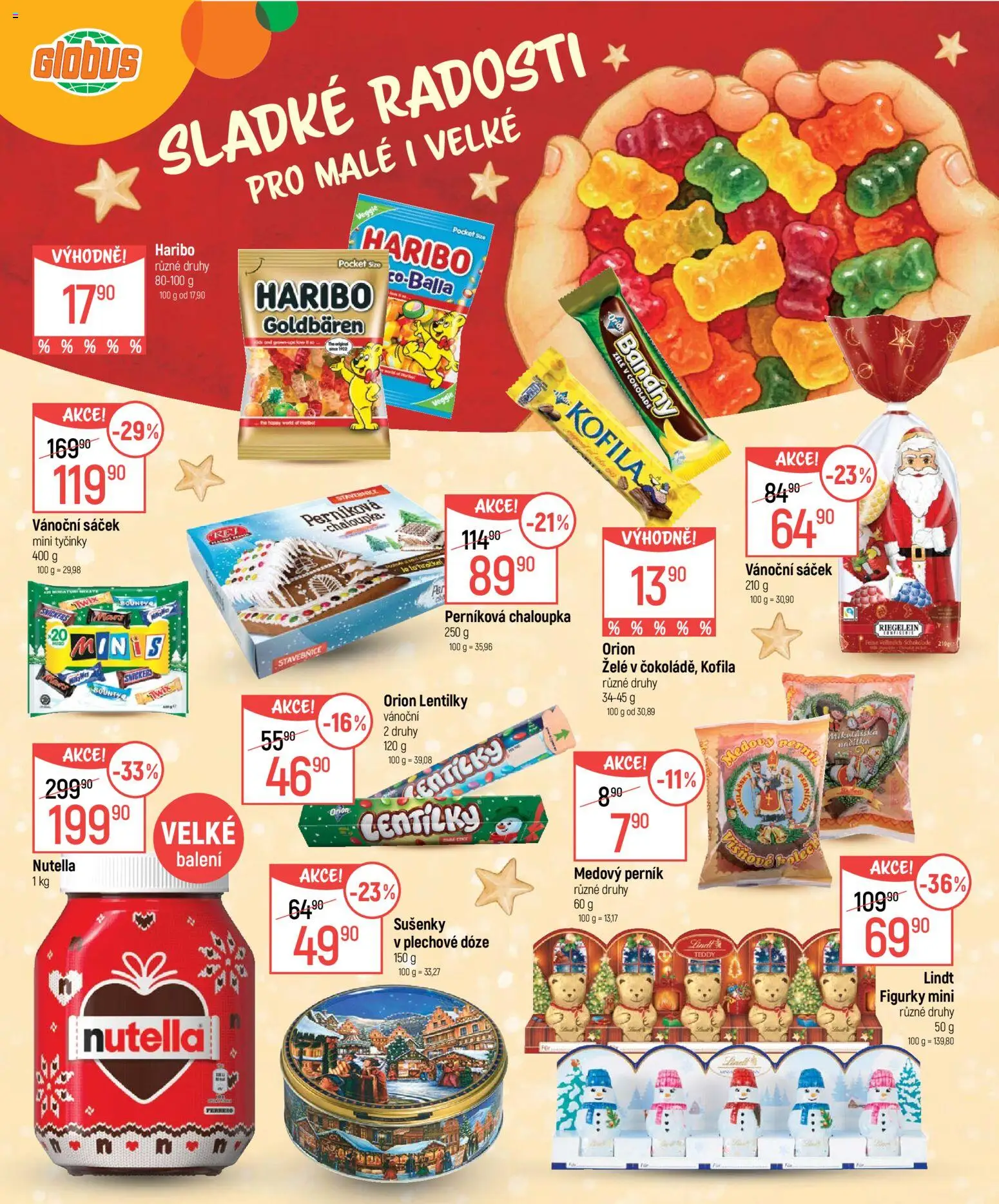 Globus leták - Mikuláš od 14.10.2026 | Strana: 6 | Produkty: Lindt, Figurky, Snickers, Nutella