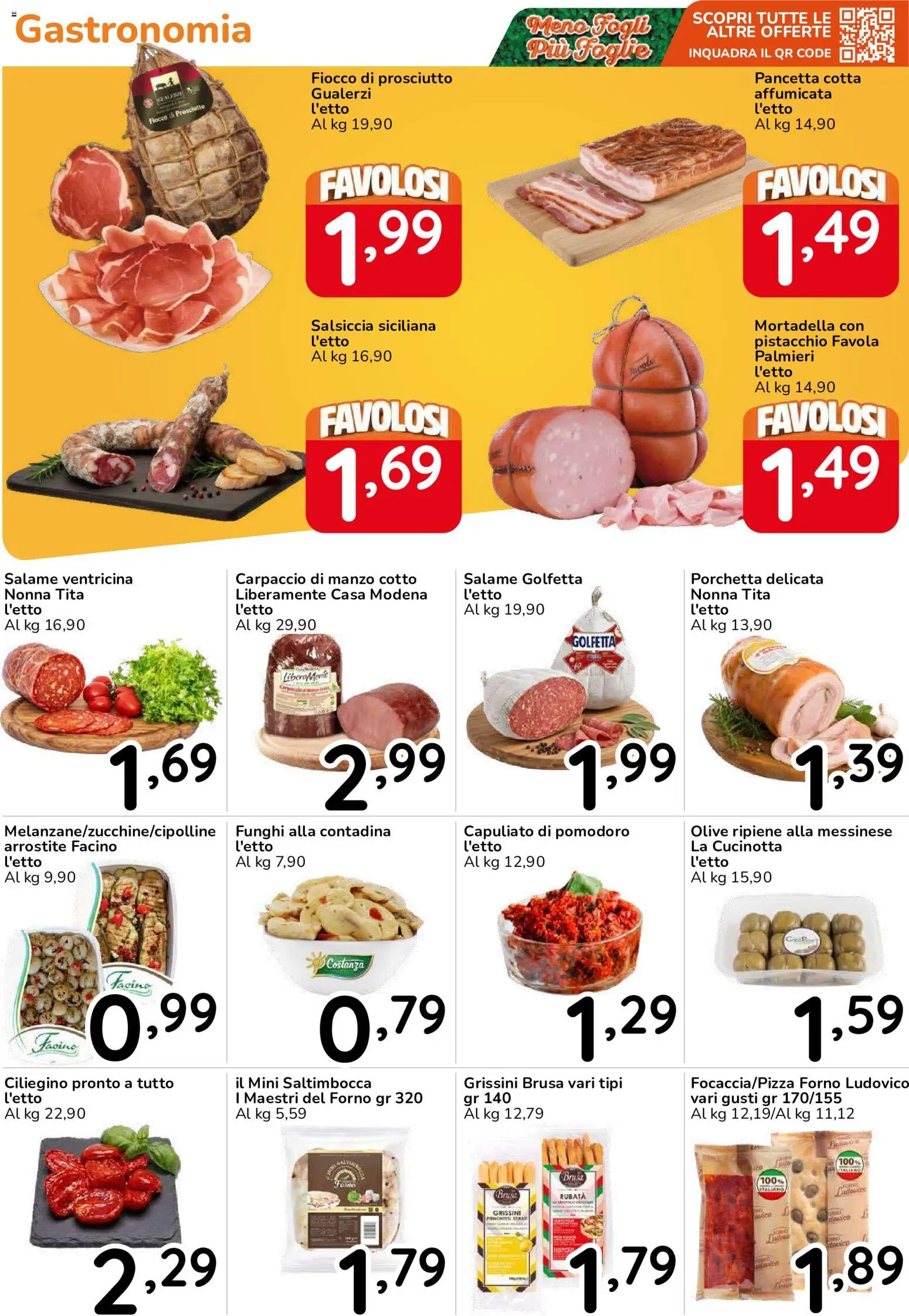 Volantino Famila del 30/09/2026 | Pagina: 6 | Prodotti: Pistacchio, Prosciutto, Mortadella, Grissini