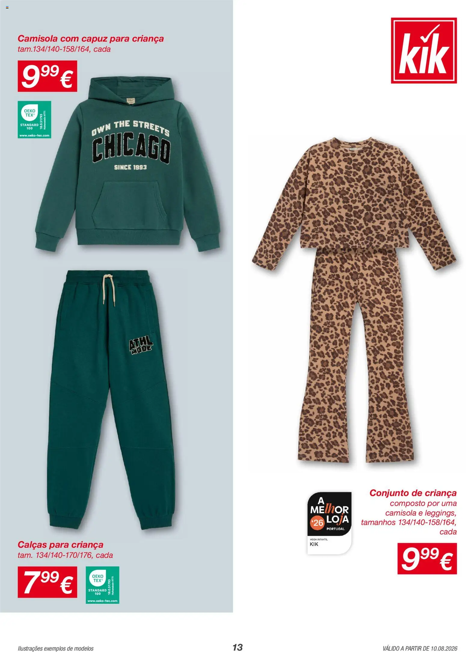 KIK folheto │ válido de 10/08/2026 | Página: 13 | Produtos: Calças, Camisola, Capuz