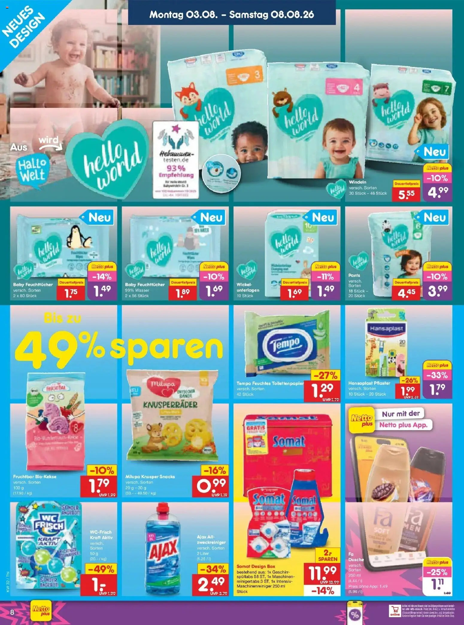 Netto Marken-Discount Prospekt Pirna – gültig ab 03.08.2026 | Seite: 18 | Produkte: Dusche, Wasser, Tempo, Toilettenpapier