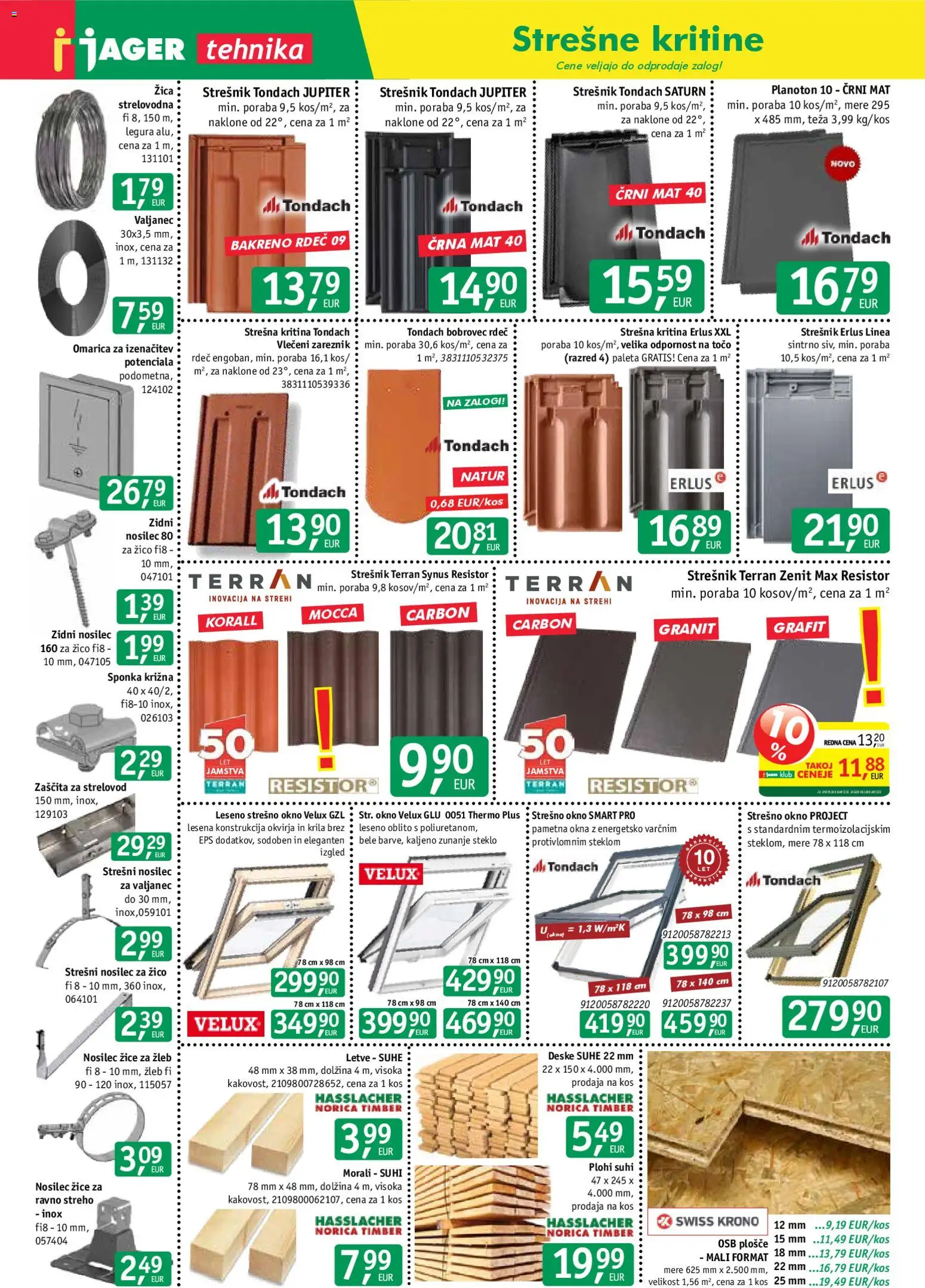 Novi Jager katalog ponudbe – veljaven od 22.07.2026 | Stran: 10 | Izdelki: Teza, Kos, Okno, Omarica