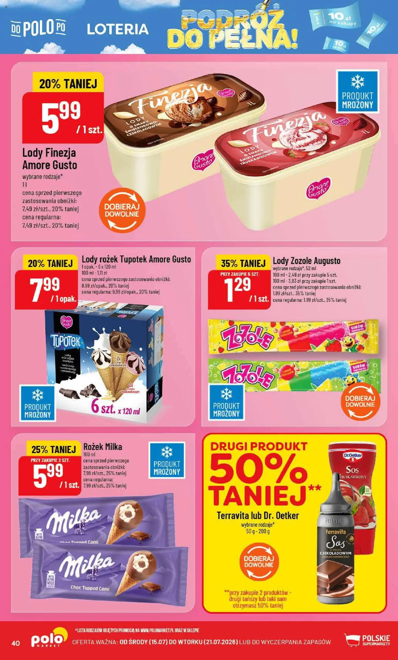 POLOmarket gazetka od 15.07.2026 | Strona: 40 | Produkty: Milka, Lody