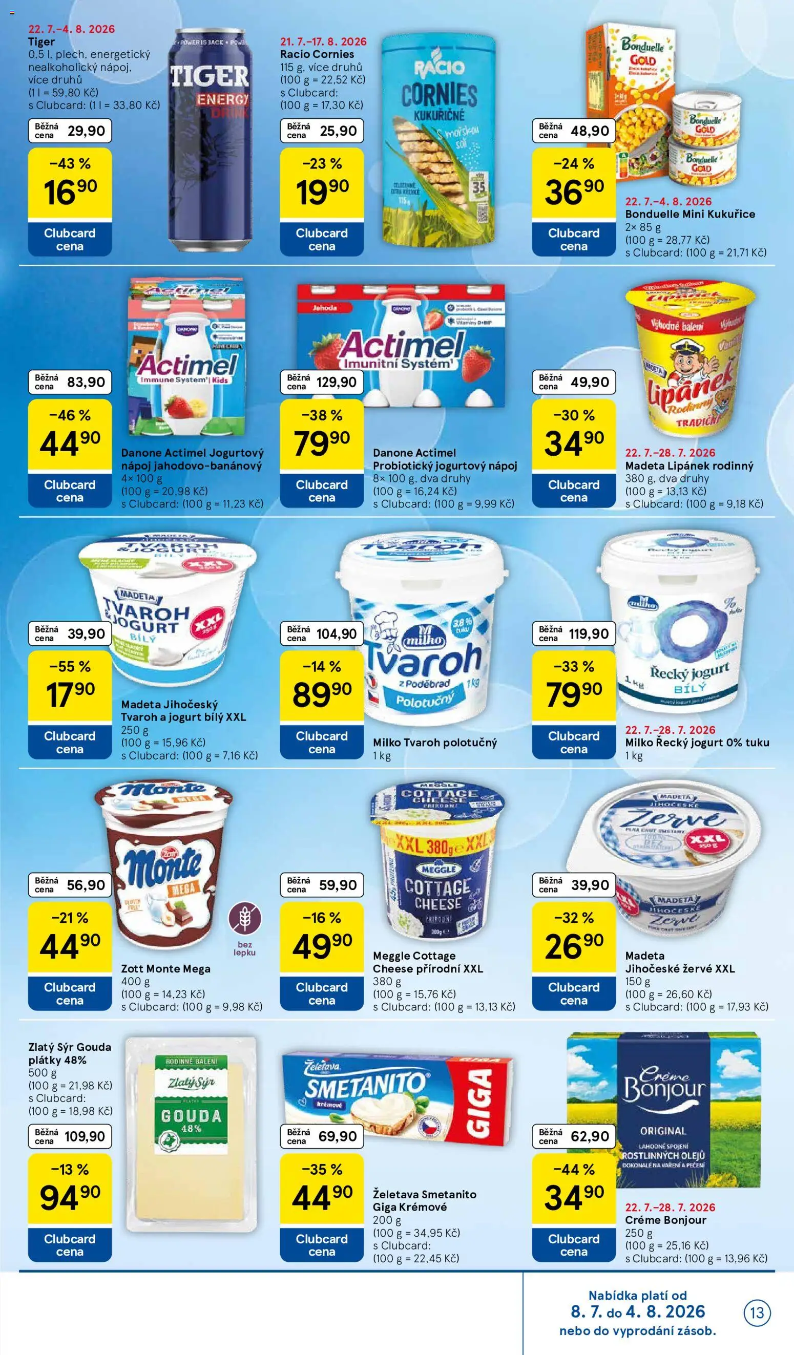 Tesco leták - Supermarket od 22.07.2026 | Strana: 13 | Produkty: Řecký jogurt, Jogurtový nápoj, Cottage cheese, Cottage