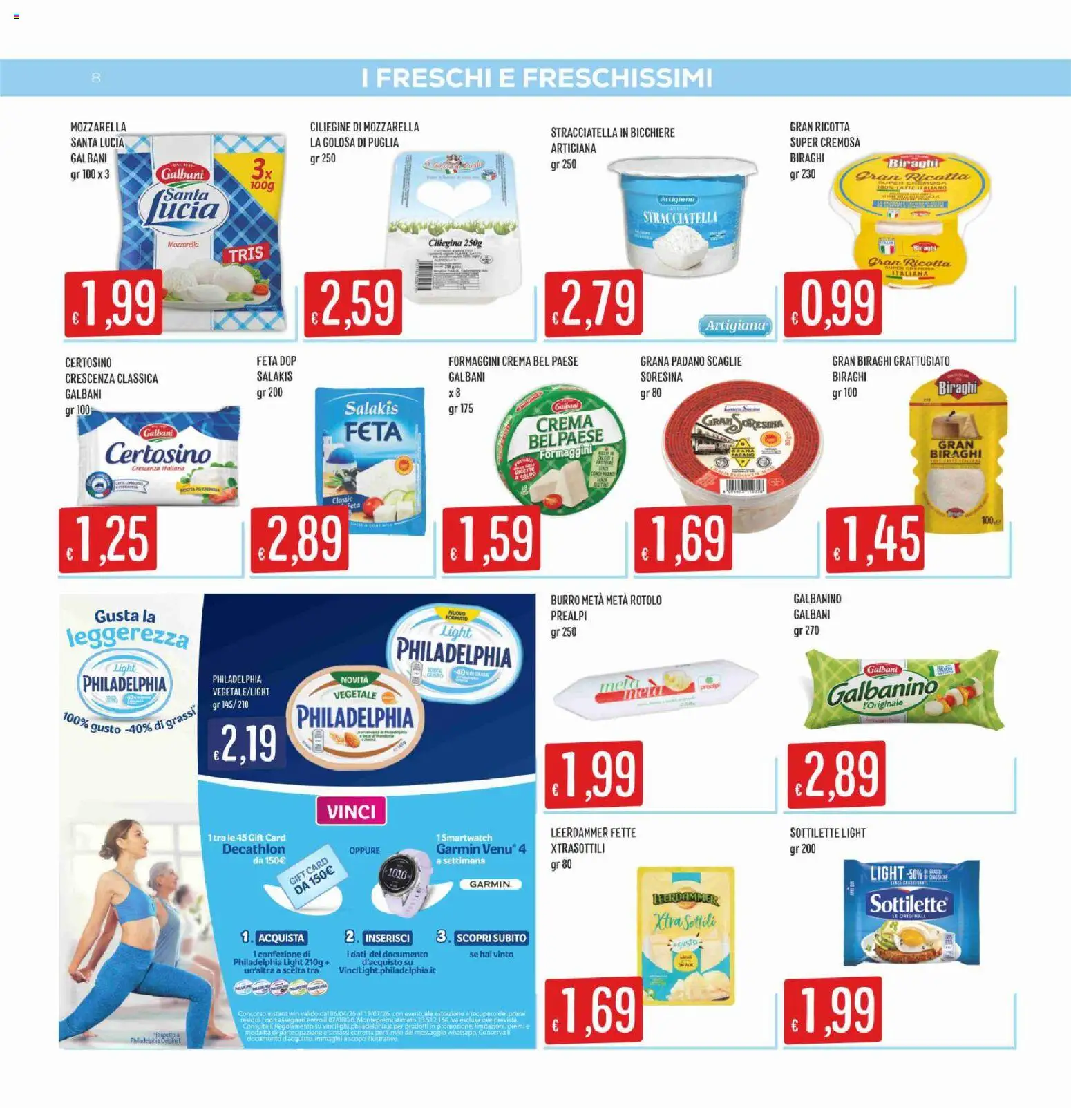 Volantino SISA del 11.06.2026 | Pagina: 8 | Prodotti: Mozzarella, Burro, Grana Padano, Feta