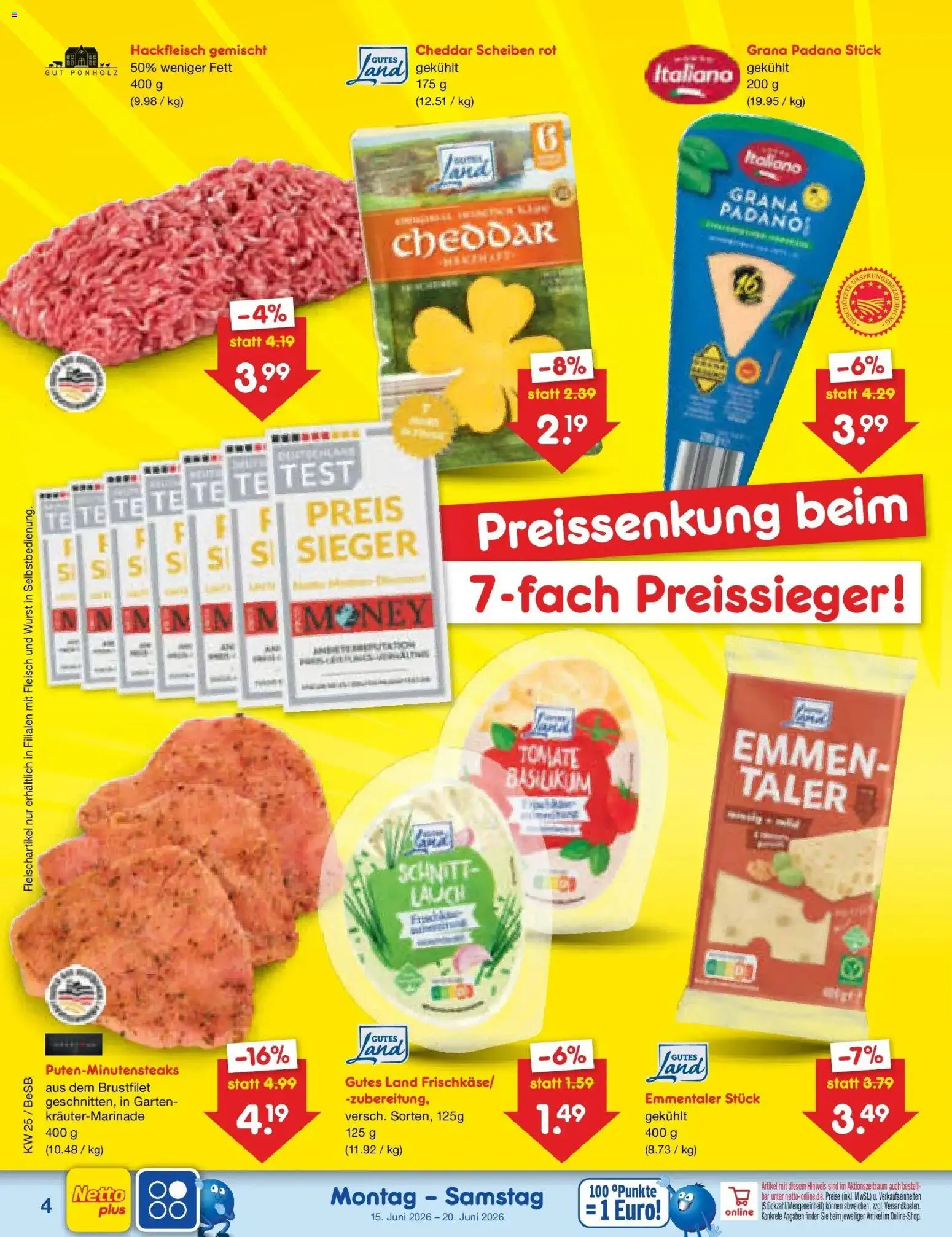 Netto Marken-Discount Prospekt Kremmen – gültig ab 15.06.2026 | Seite: 4 | Produkte: Wurst, Fleisch, Hackfleisch