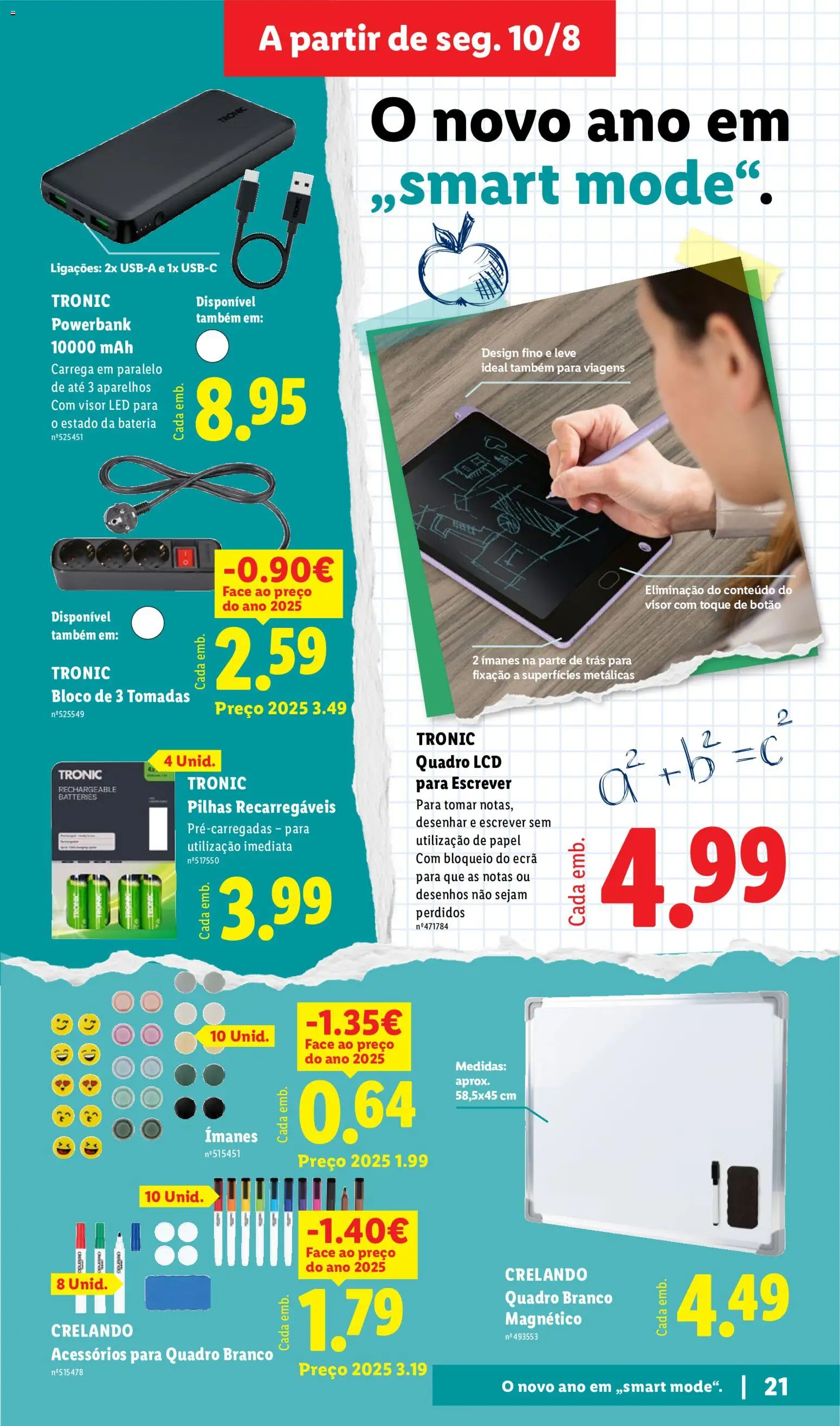 Lidl Folheto Especial │ válido de 10/08/2026 | Página: 21 | Produtos: Quadro, Pilhas, Bateria, Tablet