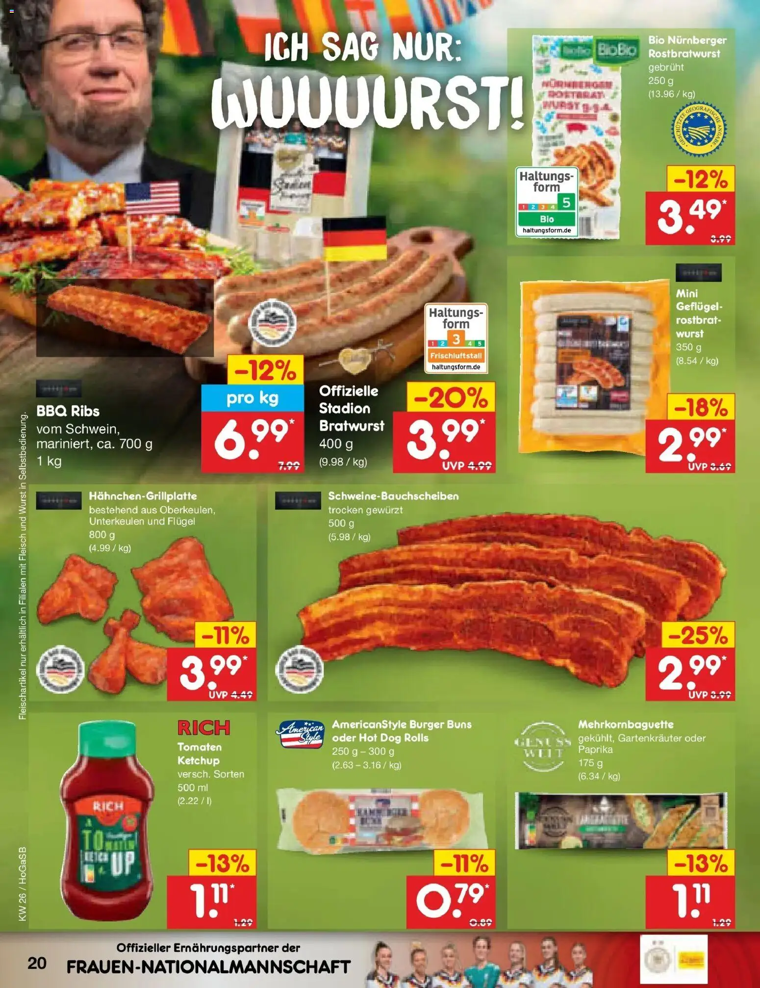 Netto Marken-Discount Prospekt Bremen-Lesum – gültig ab 21.06.2026 | Seite: 26 | Produkte: Burger, Tomaten, Paprika, Ketchup