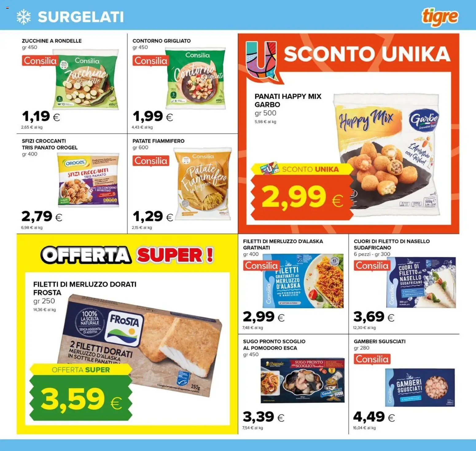 Volantino Tigre del 29/07/2026 | Pagina: 9 | Prodotti: Merluzzo, Pomodoro, Basilico, Aperitivo