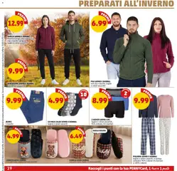 Anteprima del volantino PIGIAMA UOMO E DONNA, taglie e colori assortiti, in jersey semplice 95% cotone 5% elastan o 100% cotone valido a partire dal 22/10/2026 | Pagina: 19 | Prodotti: Giacca, Pigiama, Ciabatte, Jeans